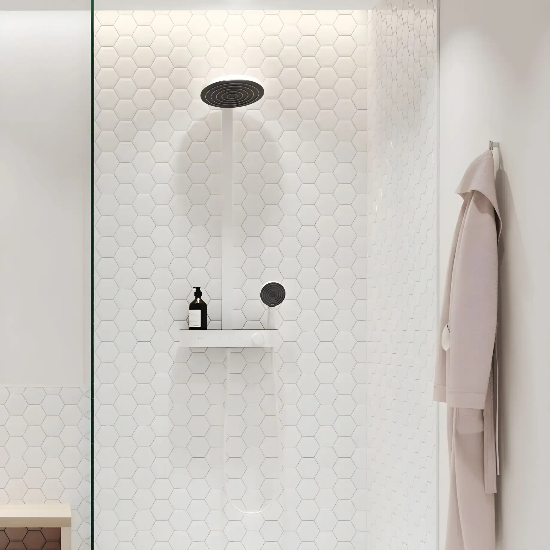 Душова система з термостатом Pulsify S Hansgrohe 24241700 White Matt — вид спереду