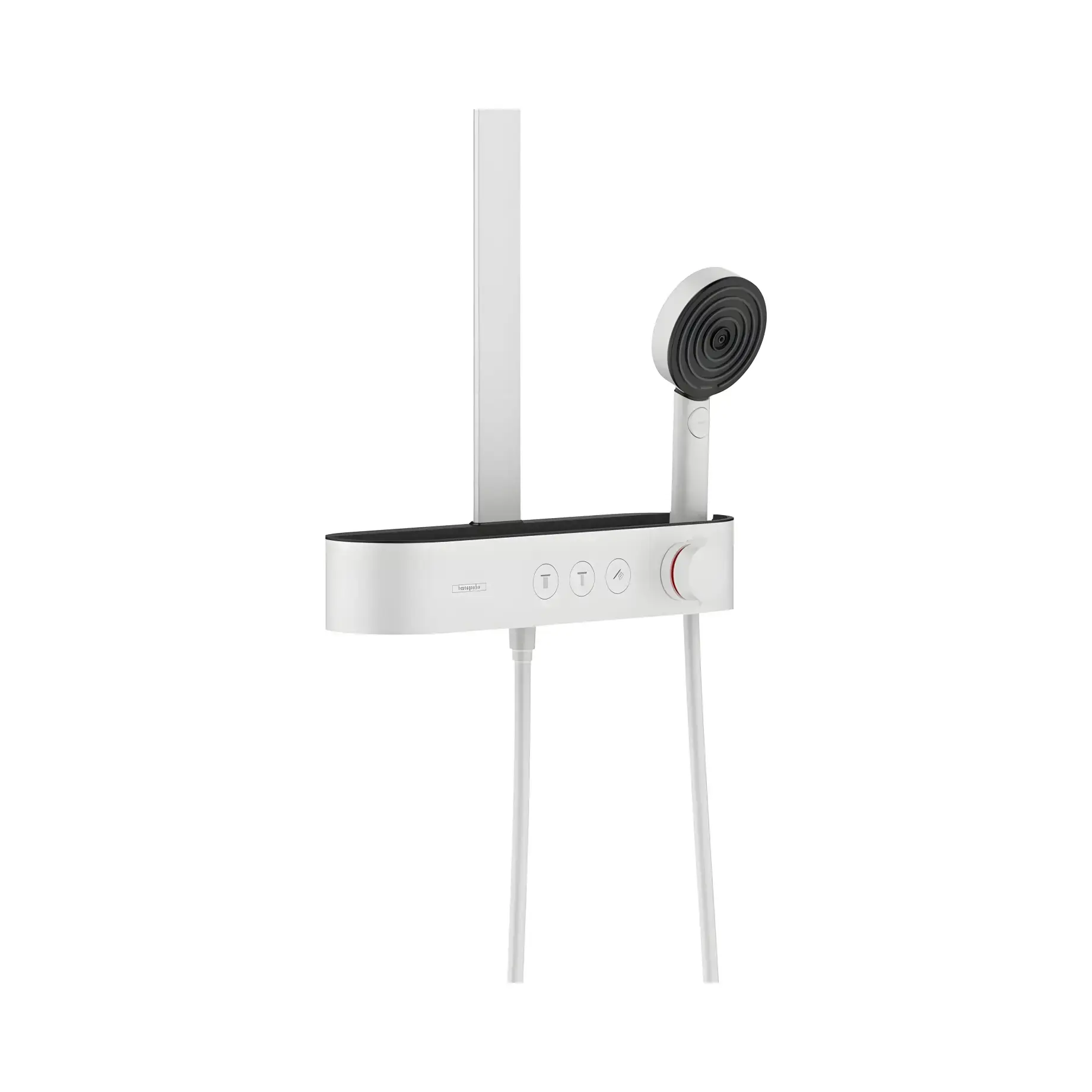 Душова система з термостатом Pulsify S Hansgrohe 24241700 White Matt — бічний ракурс