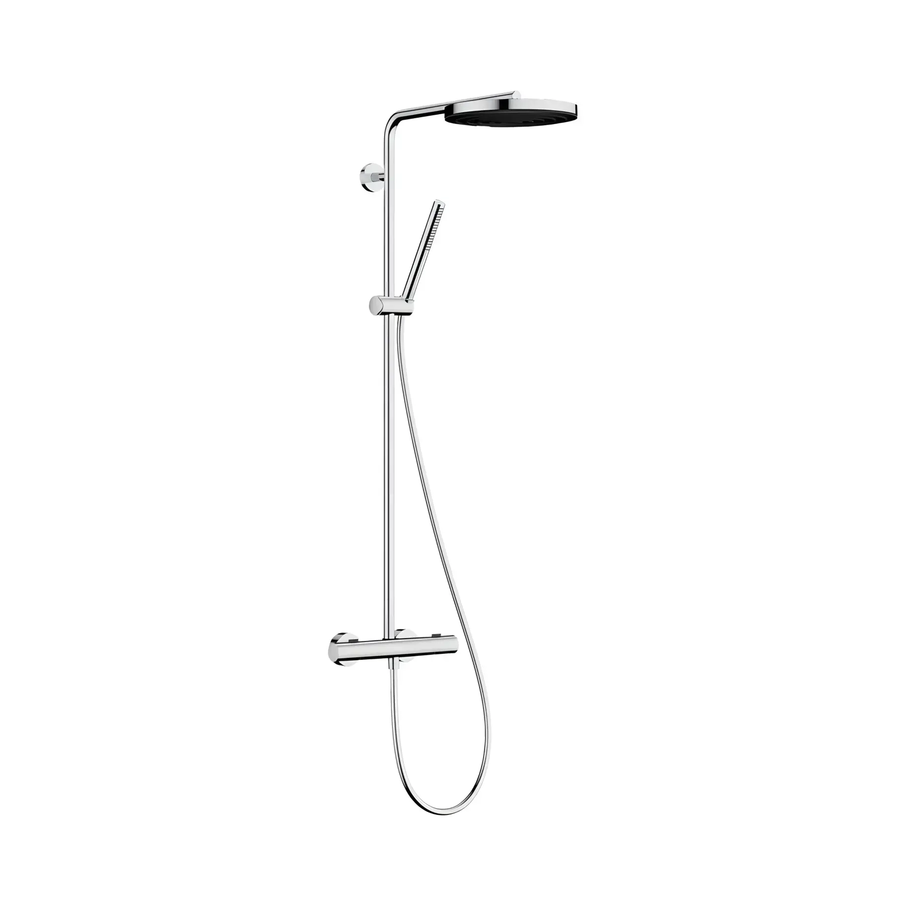 Душова система з термостатом Pulsify S Puro Hansgrohe 24223000 Chrome — вид на білому тлі
