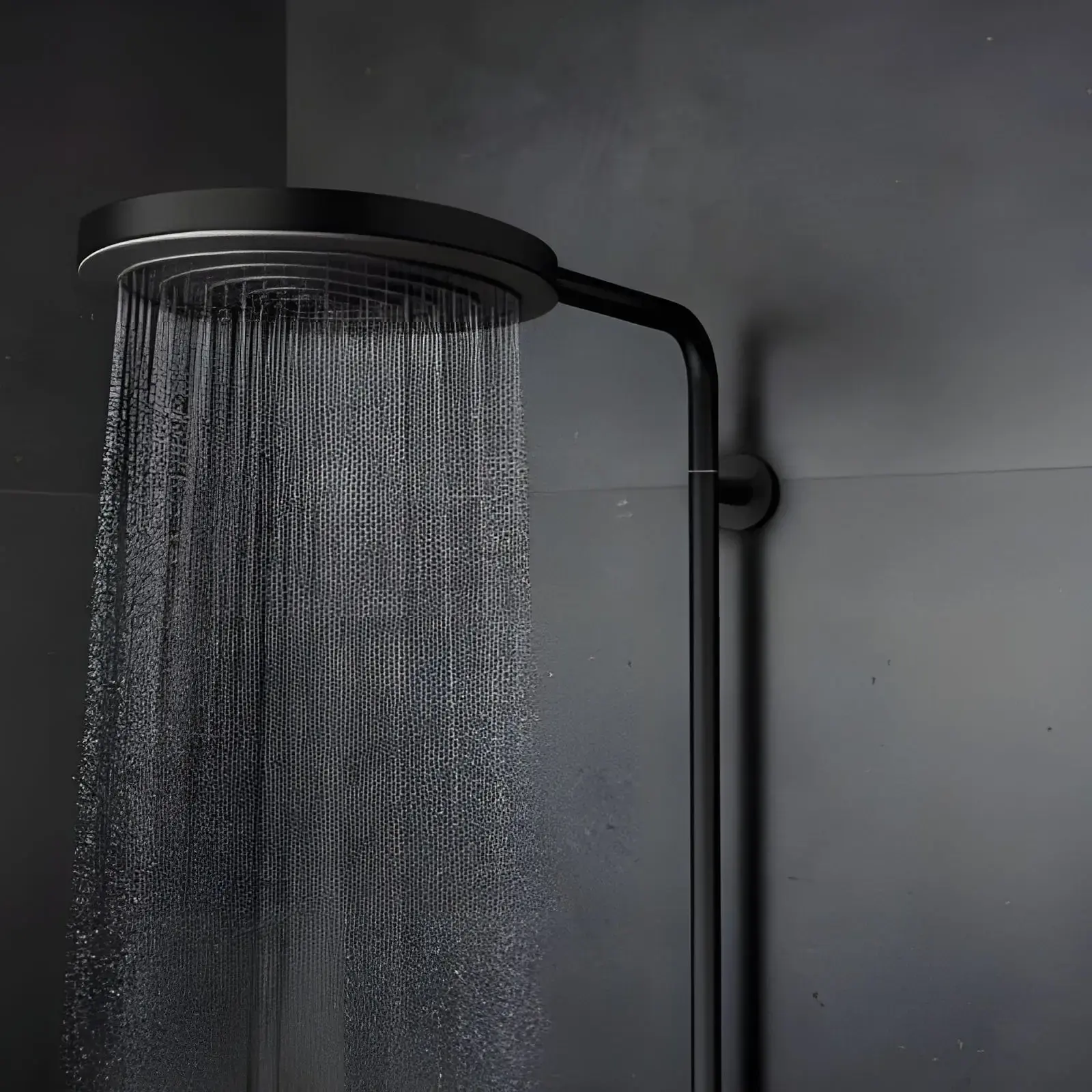 Душова система з термостатом Pulsify S Puro Hansgrohe 24223670 Matt Black — бічний ракурс