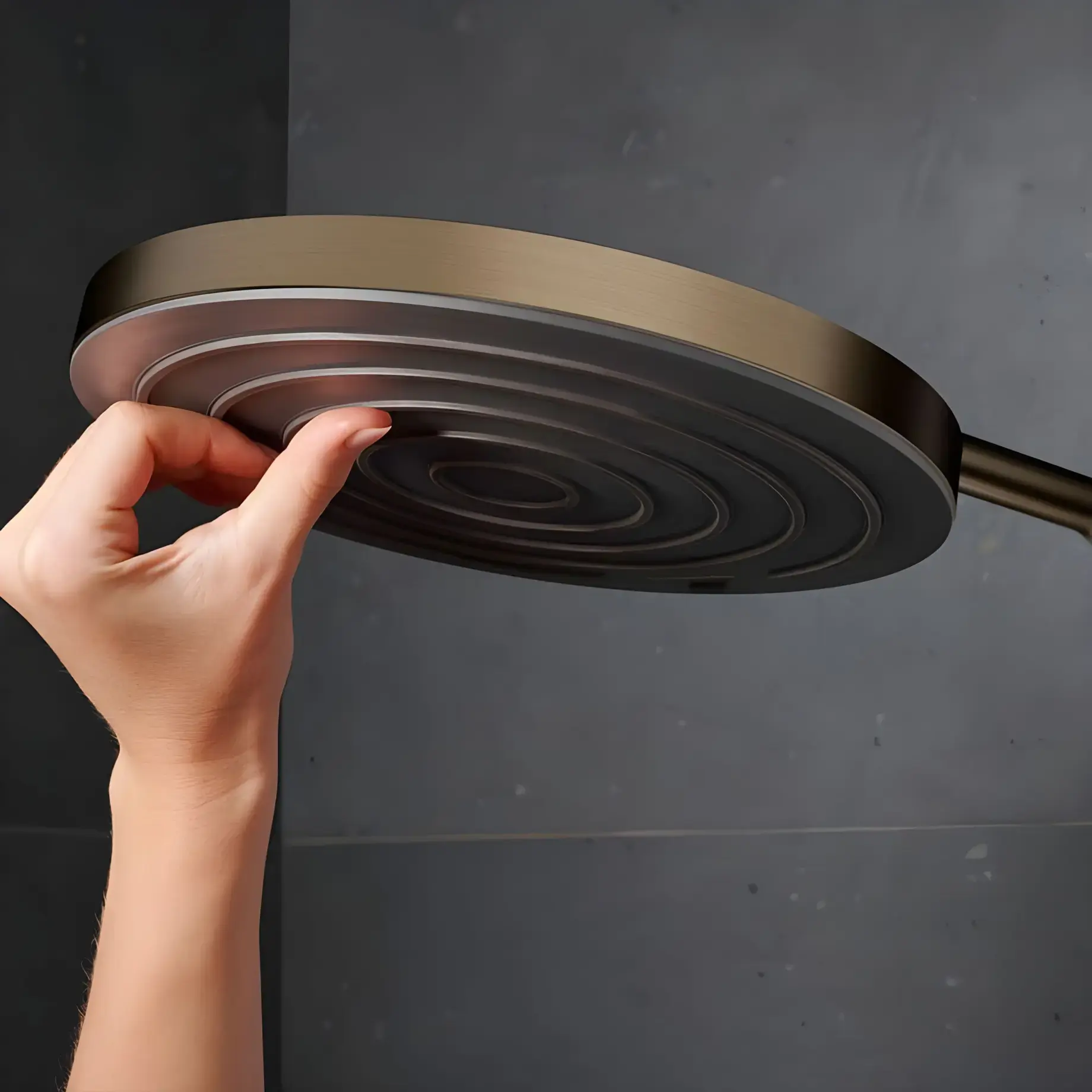 Душова система з термостатом Pulsify S Puro Hansgrohe 24236140 Brushed Bronze — бічний ракурс