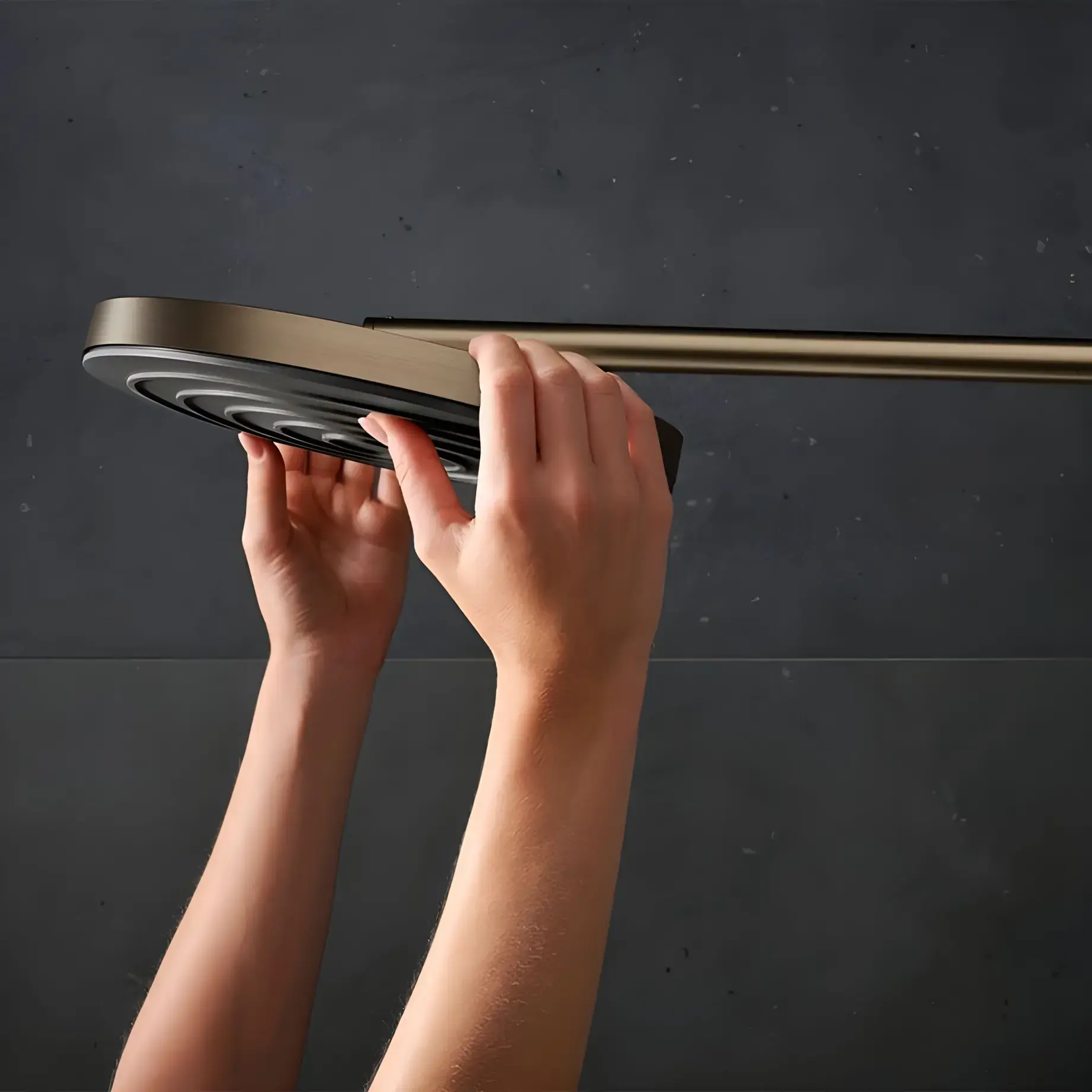 Душова система з термостатом Pulsify S Puro Hansgrohe 24237140 Brushed Bronze — вид згори