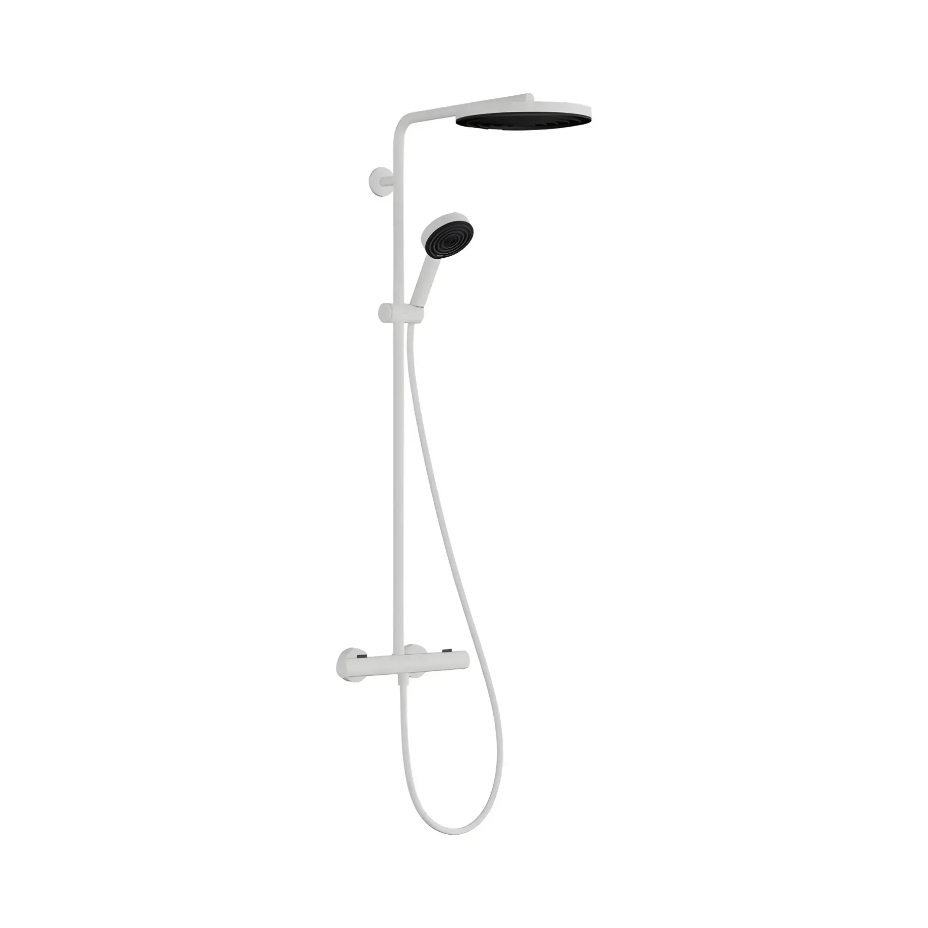 Душова система з термостатом Pulsify S Puro Hansgrohe 24237700 White Matt — вид на білому тлі