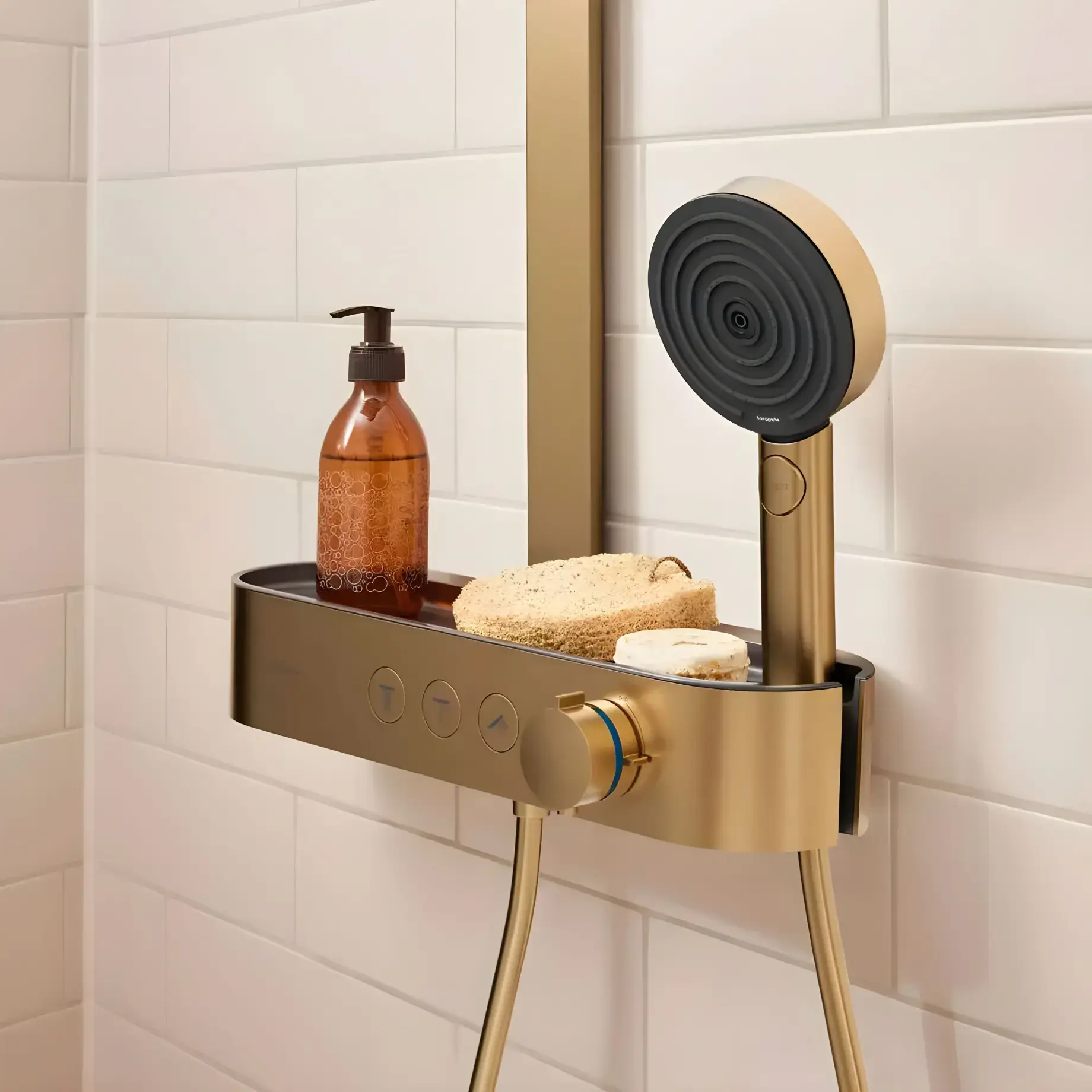 Ручний душ 3jet Pulsify Select S Hansgrohe 24110140 Brushed Bronze — вид згори
