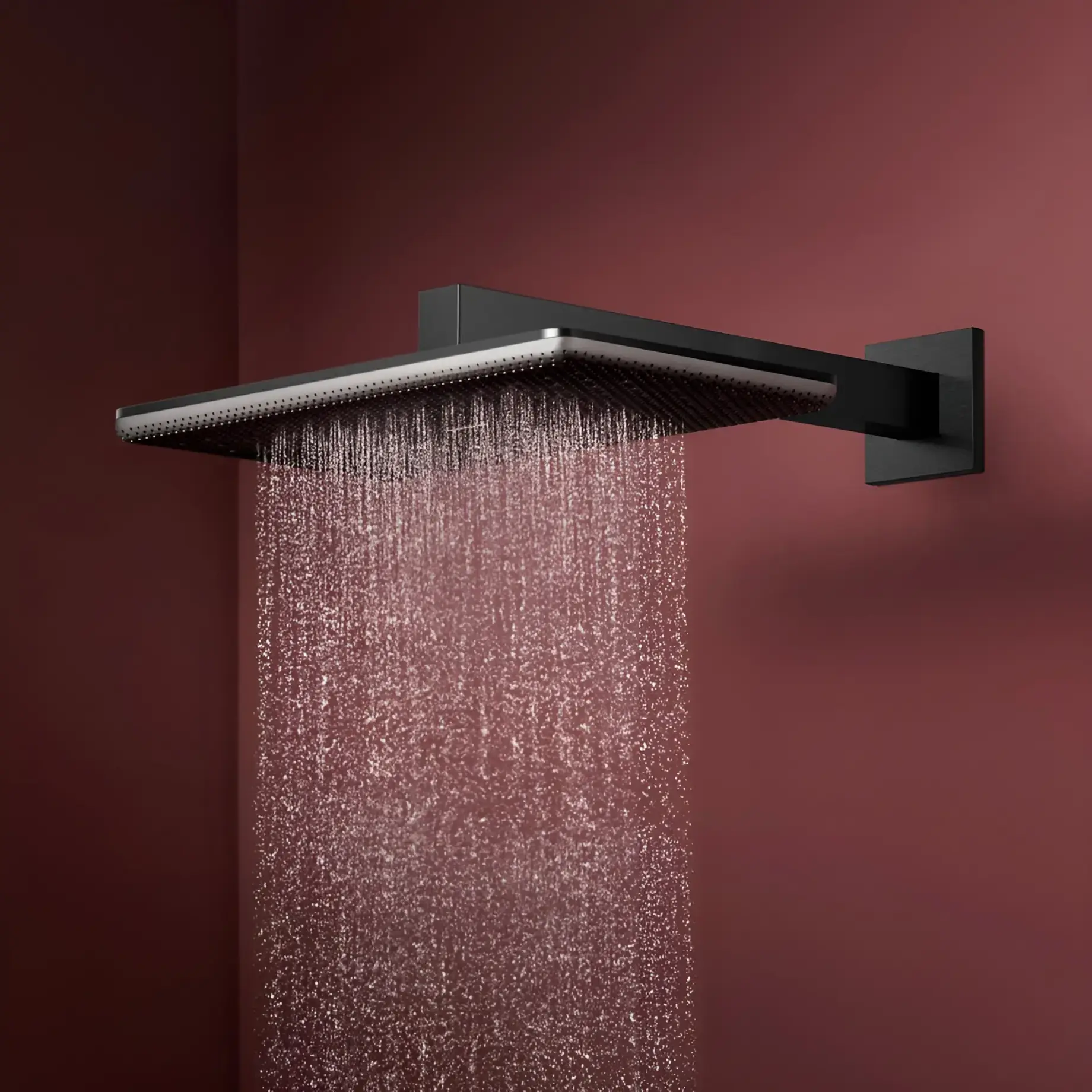 Верхній душ 1jet Raindance Alive Q Hansgrohe 24530340 Brushed Black Chrome — бічний ракурс