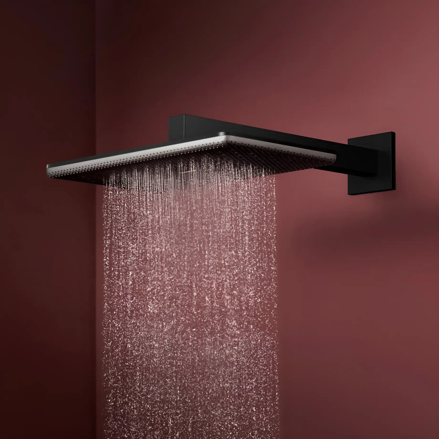 Верхній душ 1jet Raindance Alive Q Hansgrohe 24530670 Black Matt — бічний ракурс