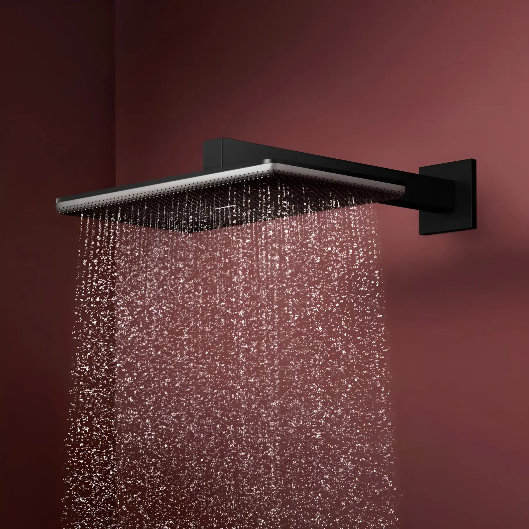 Верхній душ 1jet Raindance Alive Q Hansgrohe 24530670 Black Matt — вид спереду