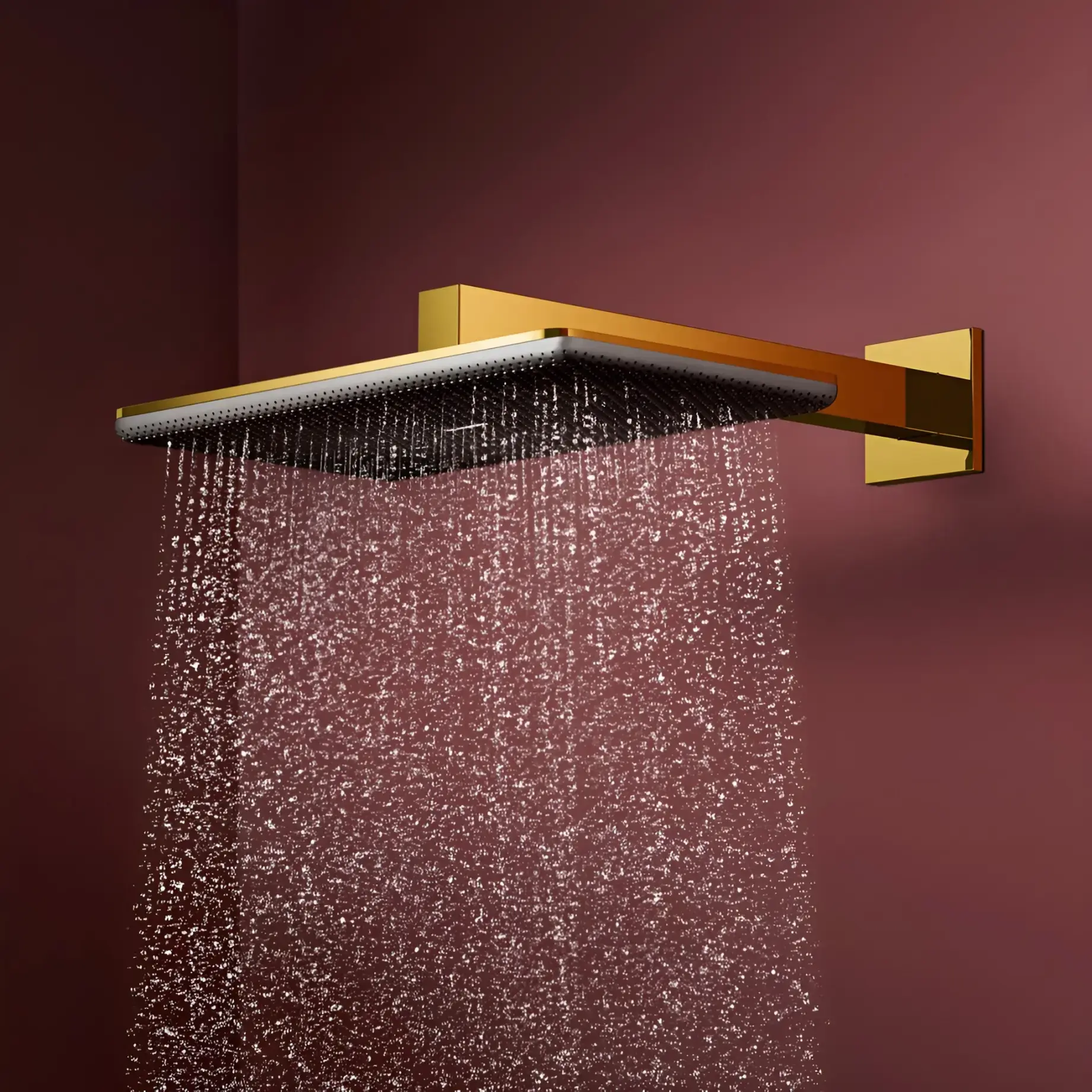Верхній душ 1jet Raindance Alive Q Hansgrohe 24530990 Polished Gold Optic — вид спереду
