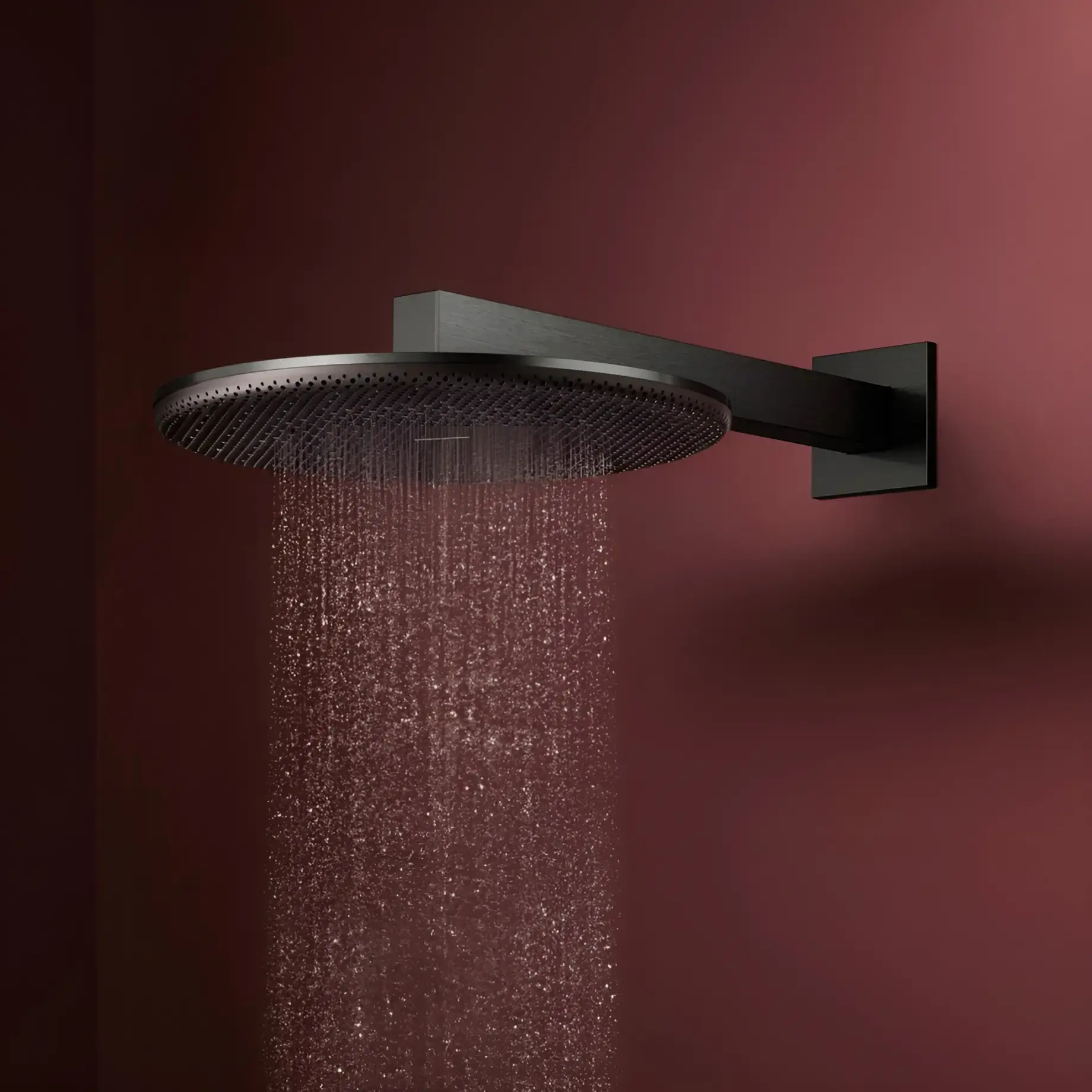 Верхній душ 1jet Raindance Alive S Hansgrohe 24520340 Brushed Black Chrome — бічний ракурс
