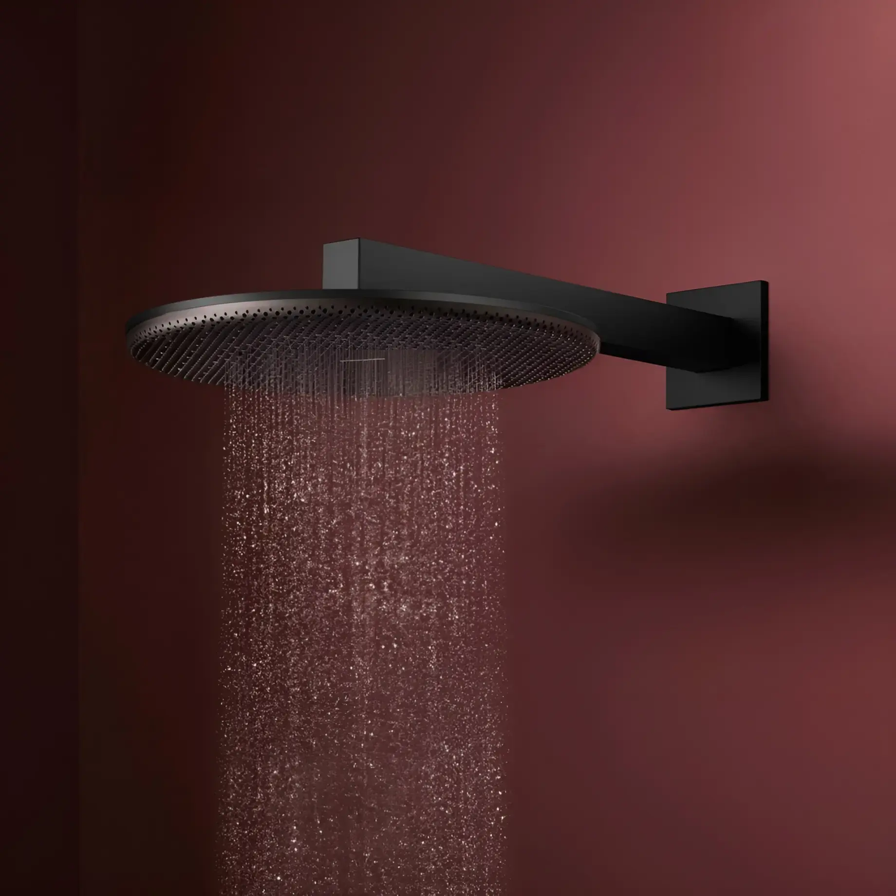 Верхній душ 1jet Raindance Alive S Hansgrohe 24520670 Black Matt — бічний ракурс