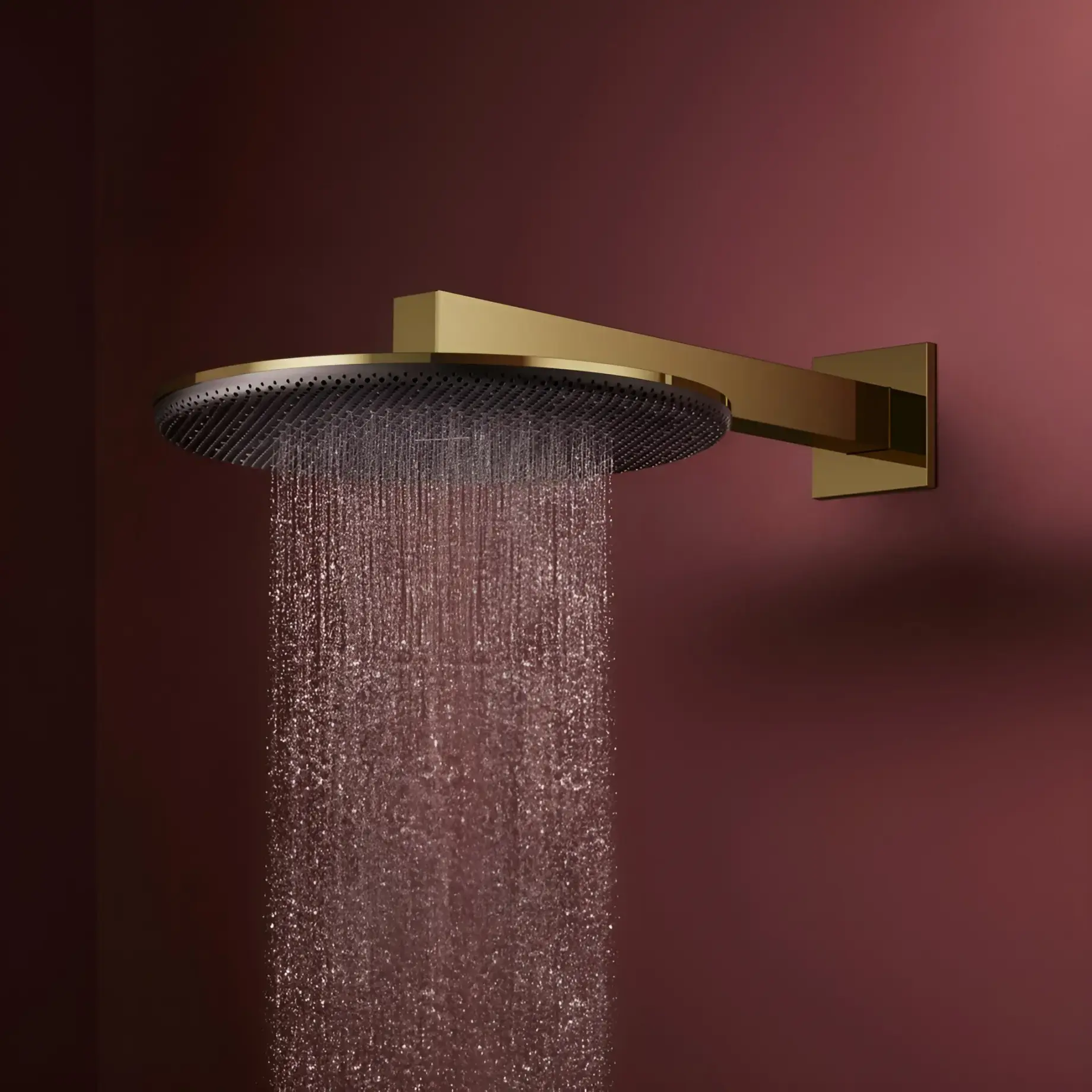 Верхній душ 1jet Raindance Alive S Hansgrohe 24520990 Polished Gold Optic — бічний ракурс