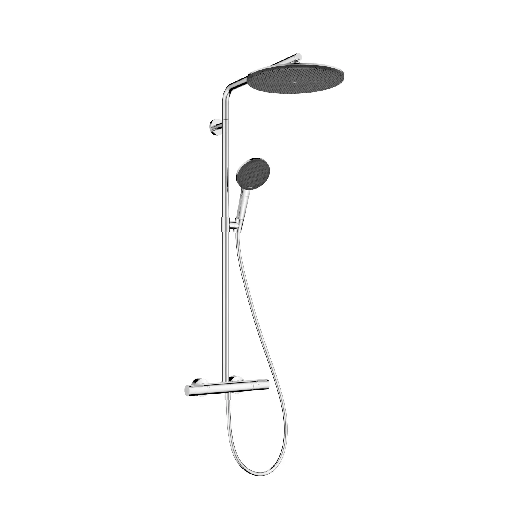 Душова система Raindance Alive S Puro 300 1jet EcoSmart з термостатом Ecostat Element Hansgrohe 24593000 Chrome — вид на білому тлі