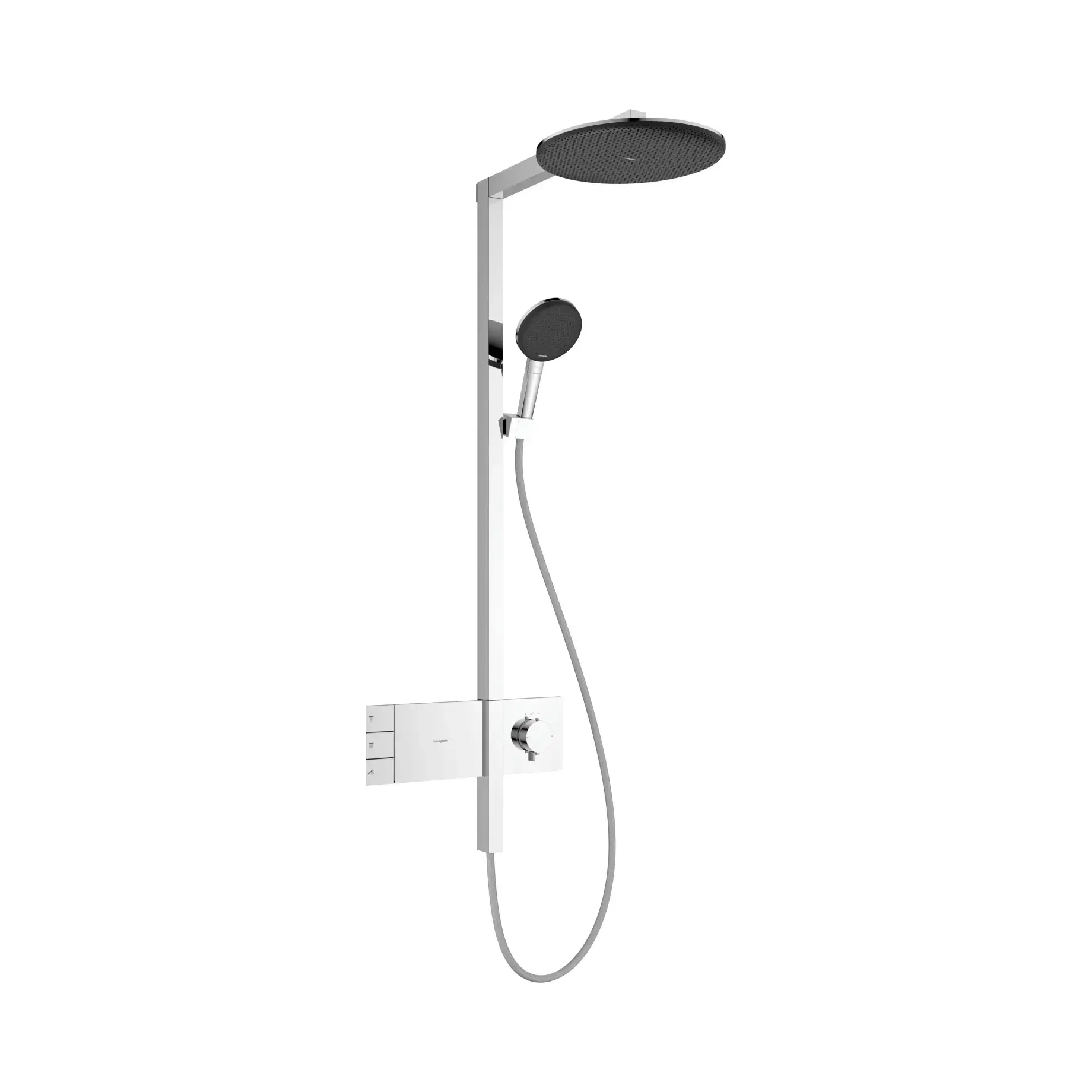 Душова система Raindance Alive S 300 2jet EcoSmart з ShowerSelect Comfort Hansgrohe 24596000 Chrome — вид на білому тлі