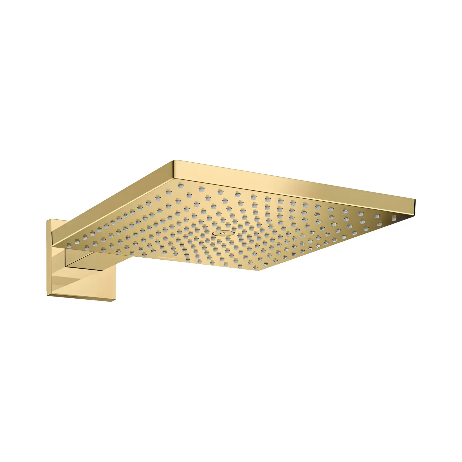 Верхній душ 1jet Raindance E Hansgrohe 26239990 Polished Gold Optic 30 х 30 см — вид на білому тлі