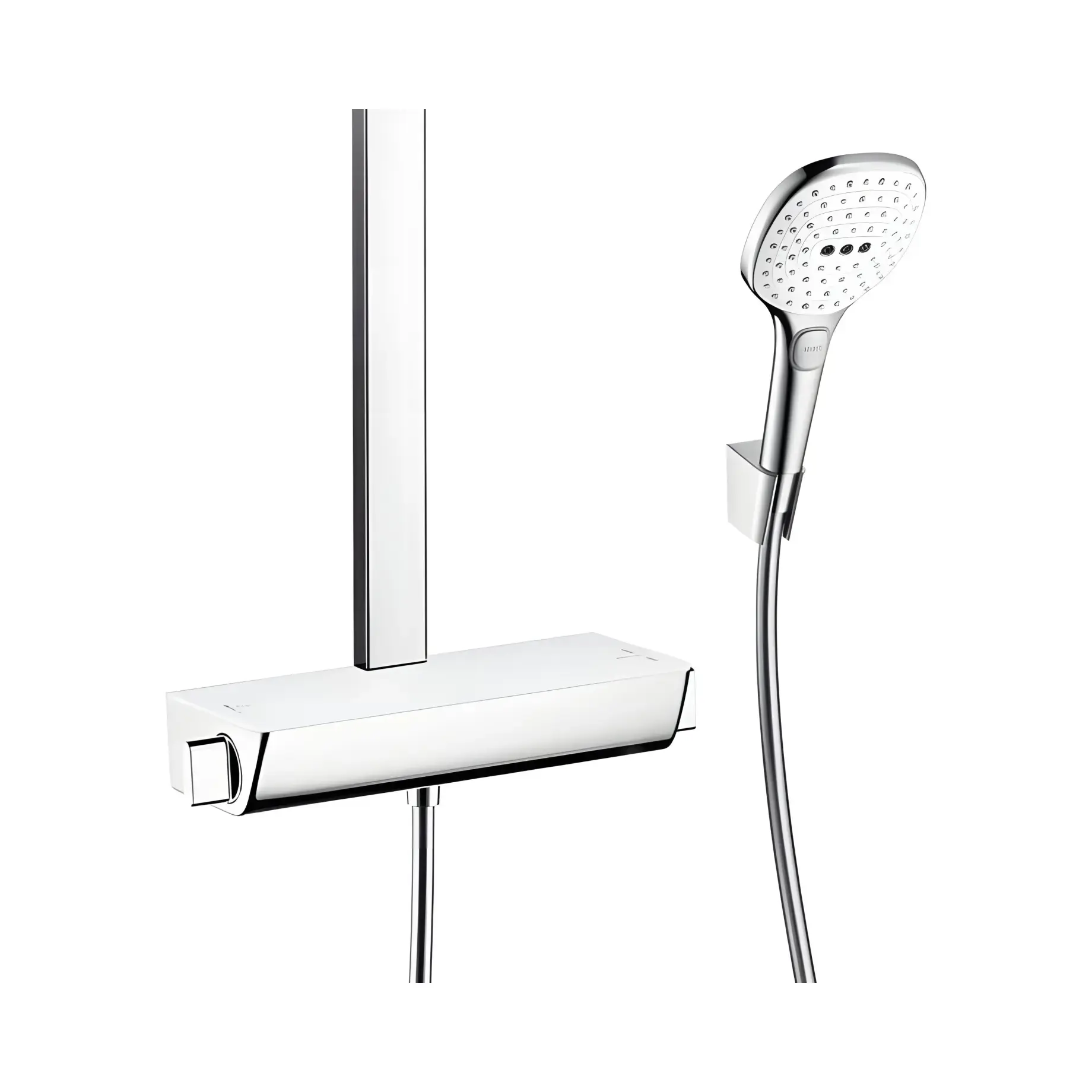Душова система з термостатом Raindance E Hansgrohe 27112400 White / Chrome — вид згори