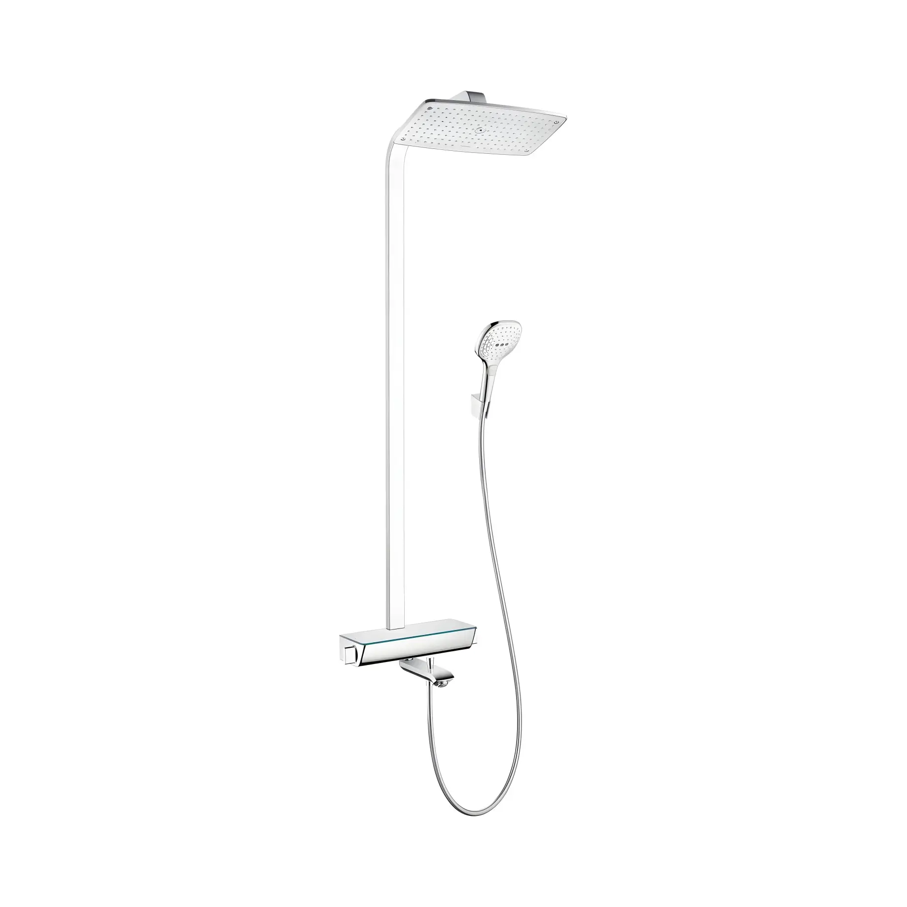 Душова система з термостатом Raindance E Hansgrohe 27113000 Chrome — вид на білому тлі