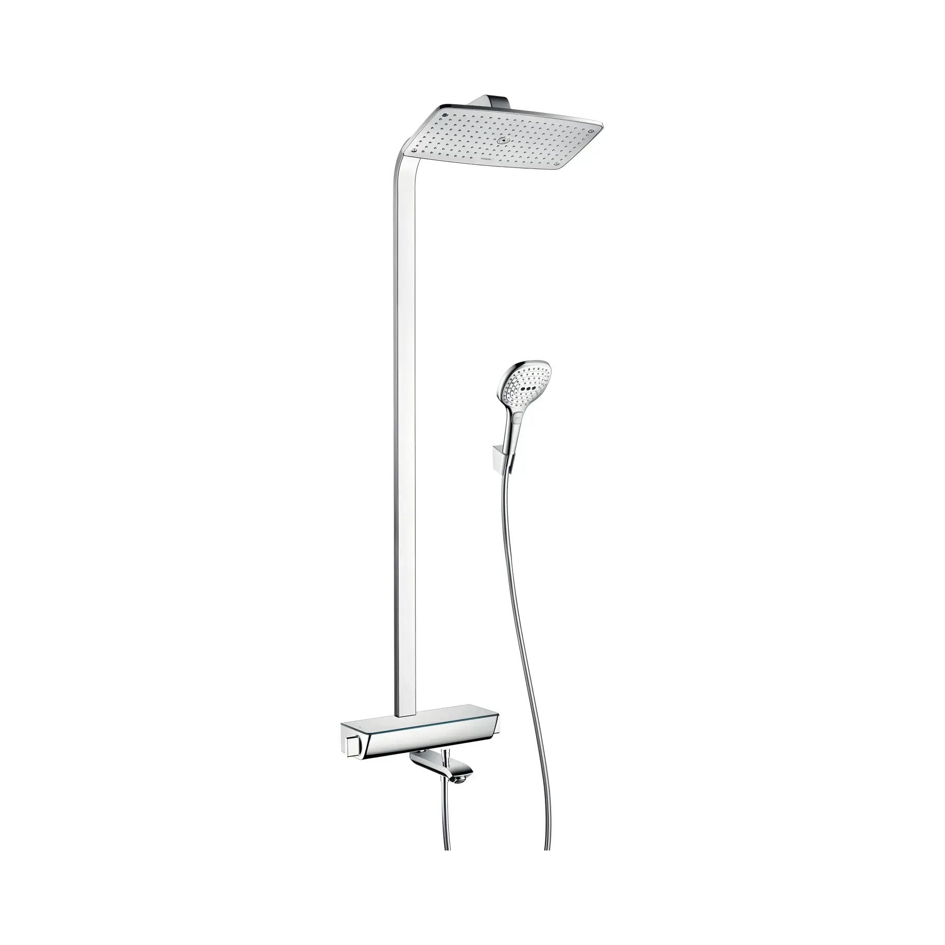 Душова система з термостатом Raindance E Hansgrohe 27113000 Chrome — вид спереду