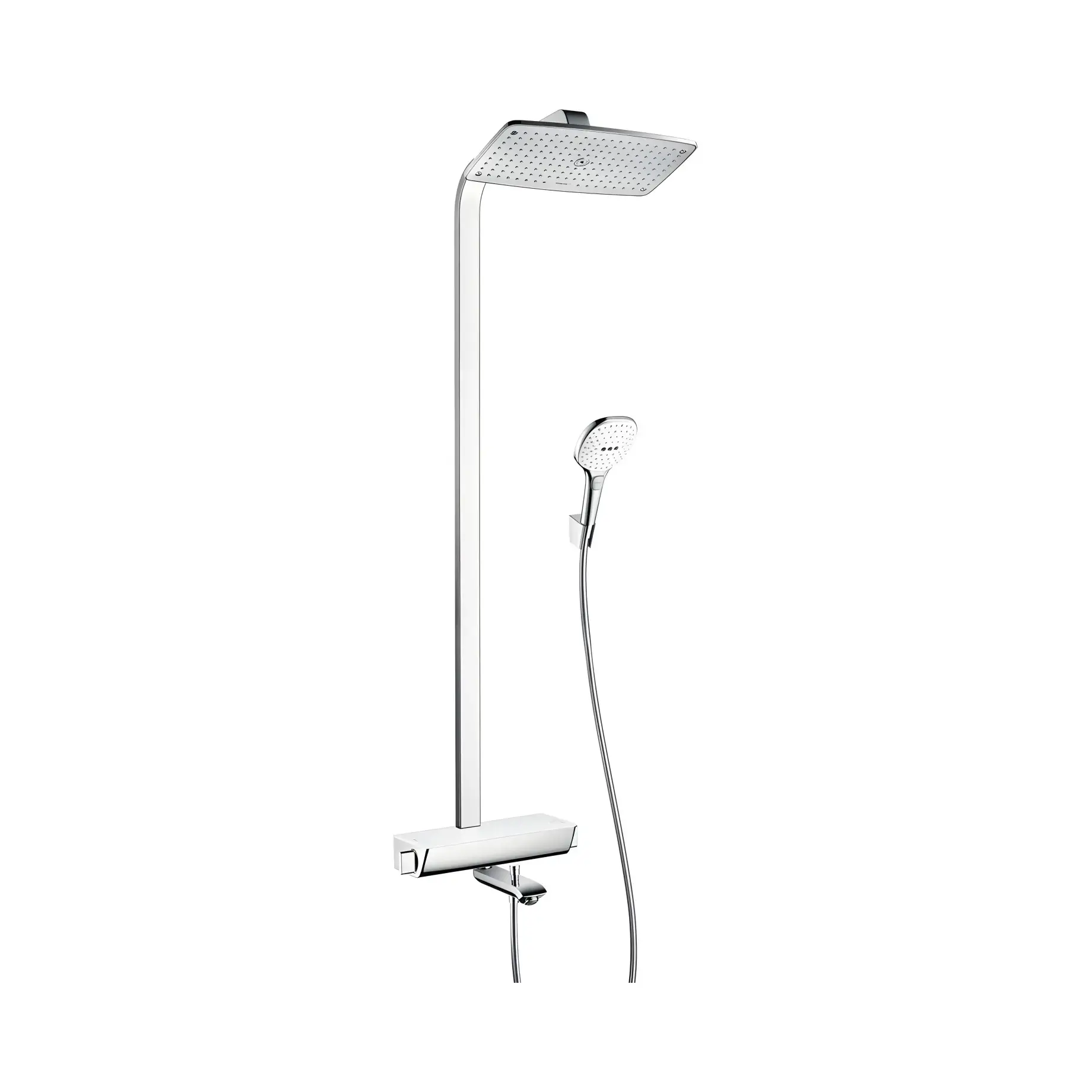 Душова система з термостатом Raindance E Hansgrohe 27113400 White / Chrome — вид спереду