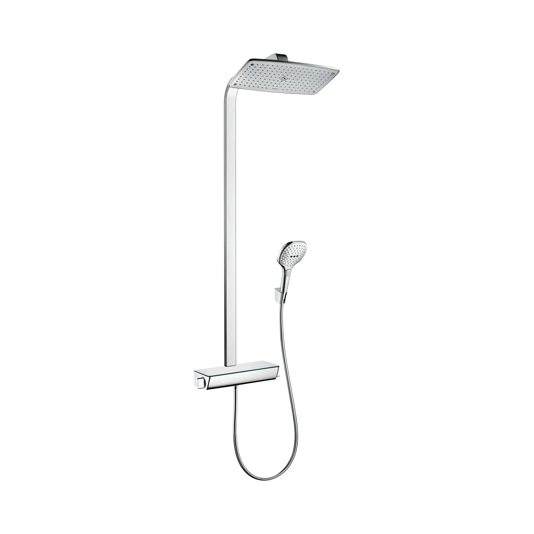 Душова система з термостатом Raindance E Hansgrohe 27286000 Chrome — вид на білому тлі