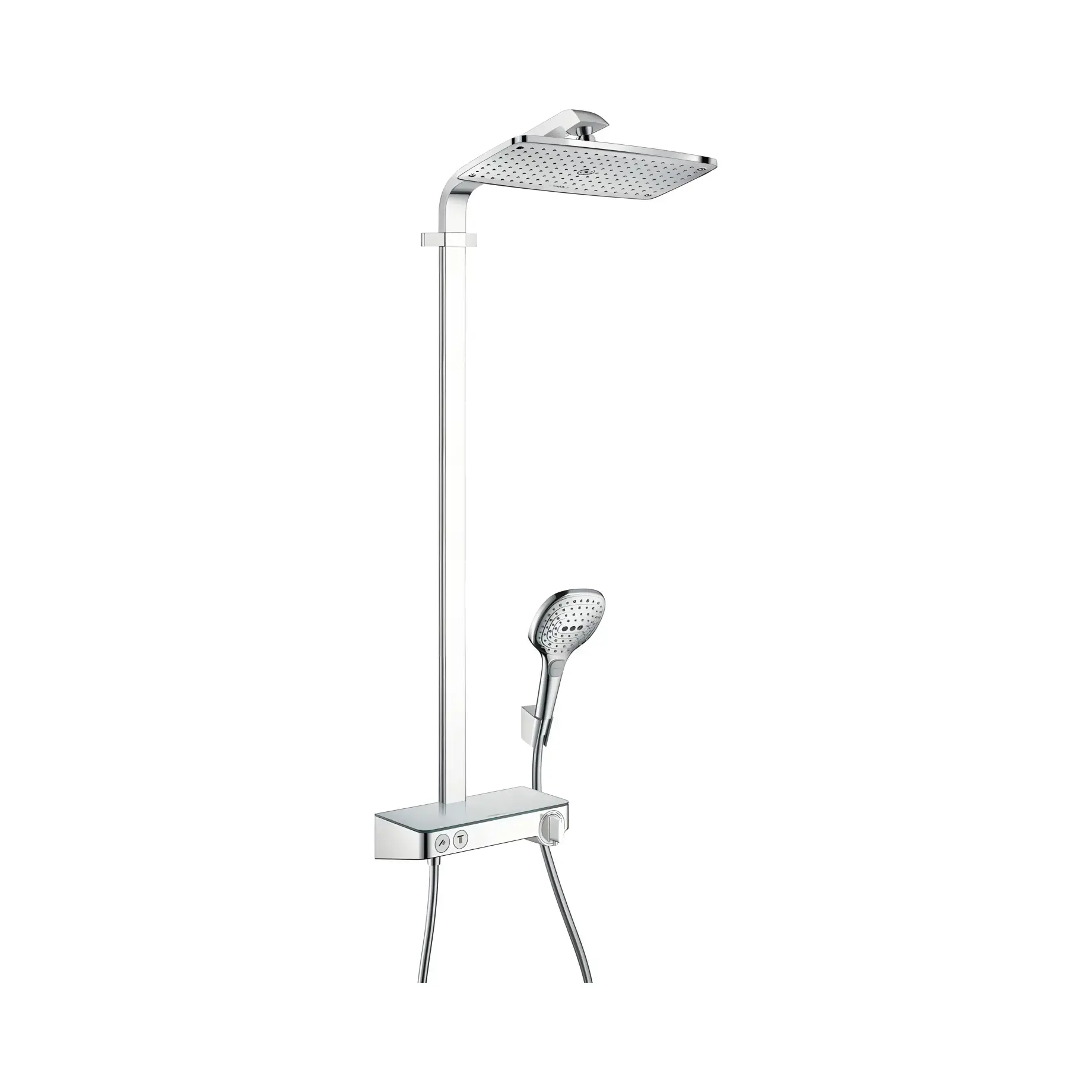 Душова система з термостатом Raindance E Hansgrohe 27288000 Chrome — вид спереду