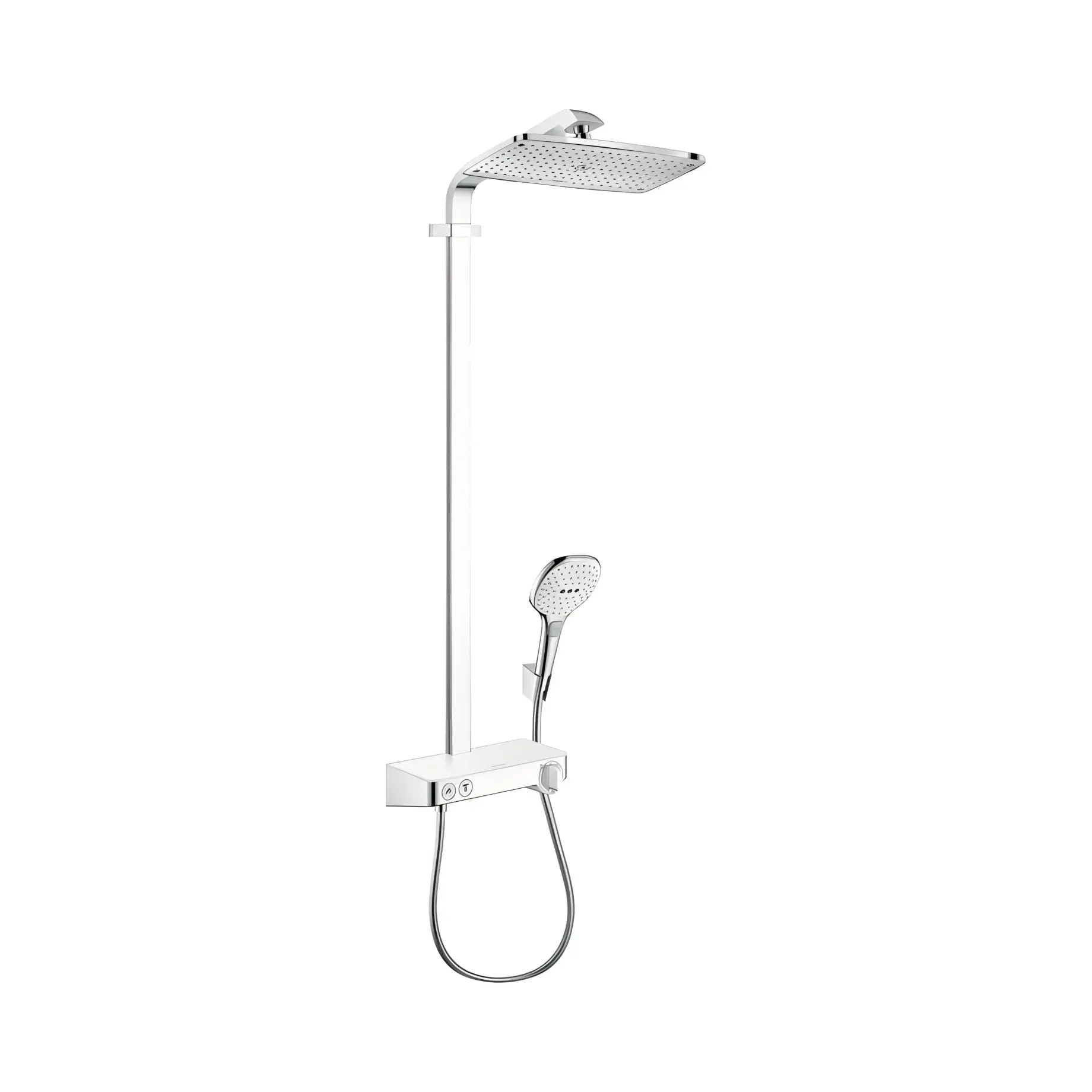 Душова система з термостатом Raindance E Hansgrohe 27288400 White / Chrome — вид на білому тлі