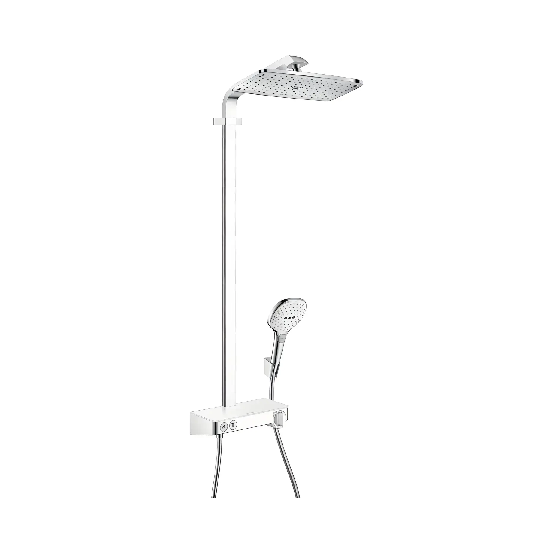 Душова система з термостатом Raindance E Hansgrohe 27288400 White / Chrome — вид спереду