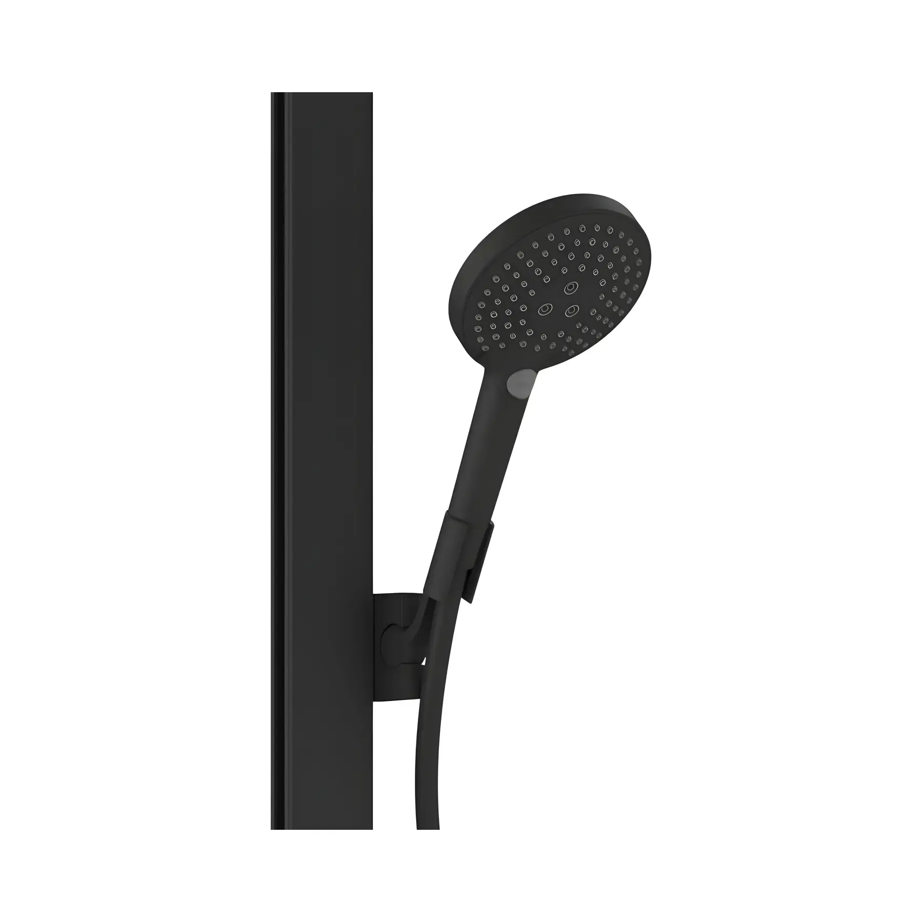 Душова система з термостатом Raindance E Hansgrohe 27362670 Matt Black — бічний ракурс