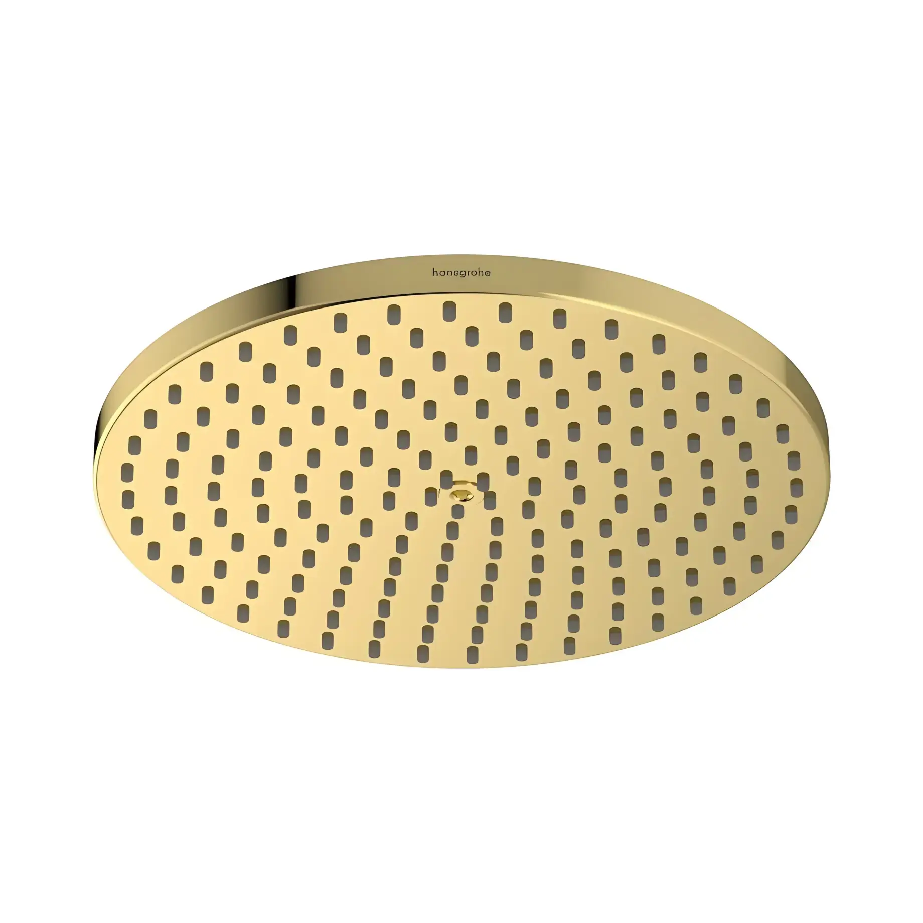 Верхній душ 1jet Raindance S Hansgrohe 27623990 Polished Gold Optic 24 х 24 см — вид на білому тлі