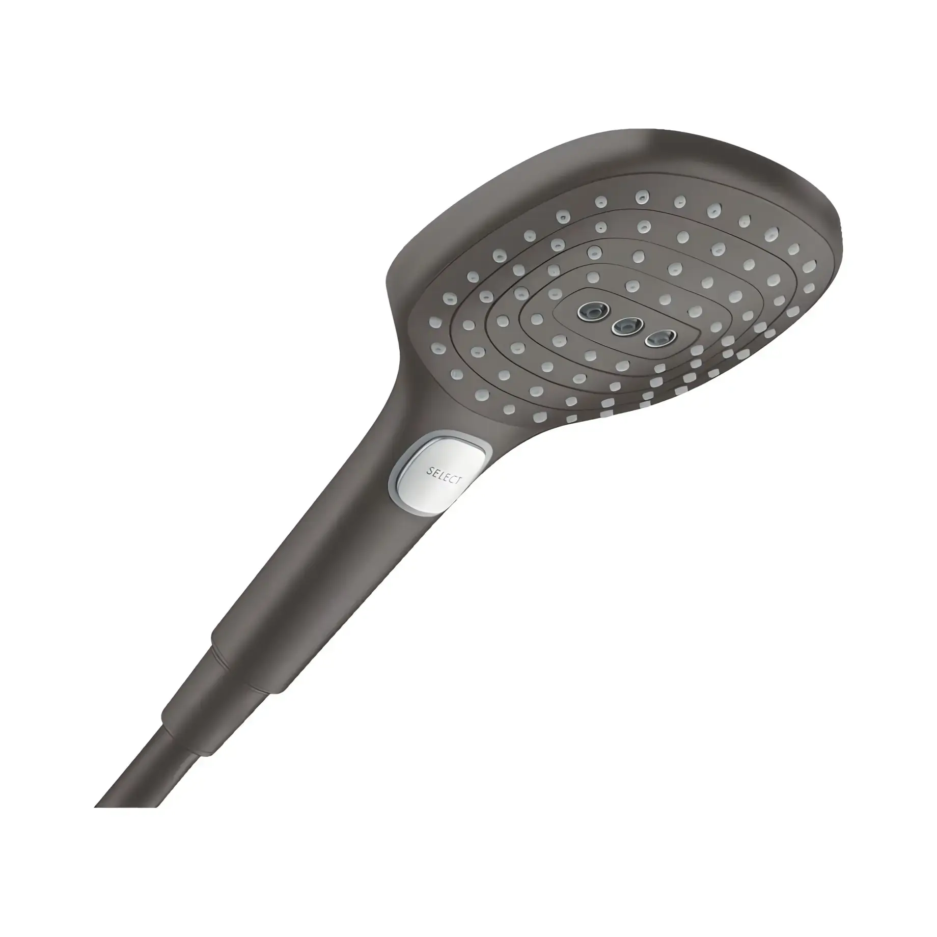 Ручний душ 3jet Raindance Select E Hansgrohe 26520340 Brushed Black Chrome — вид на білому тлі