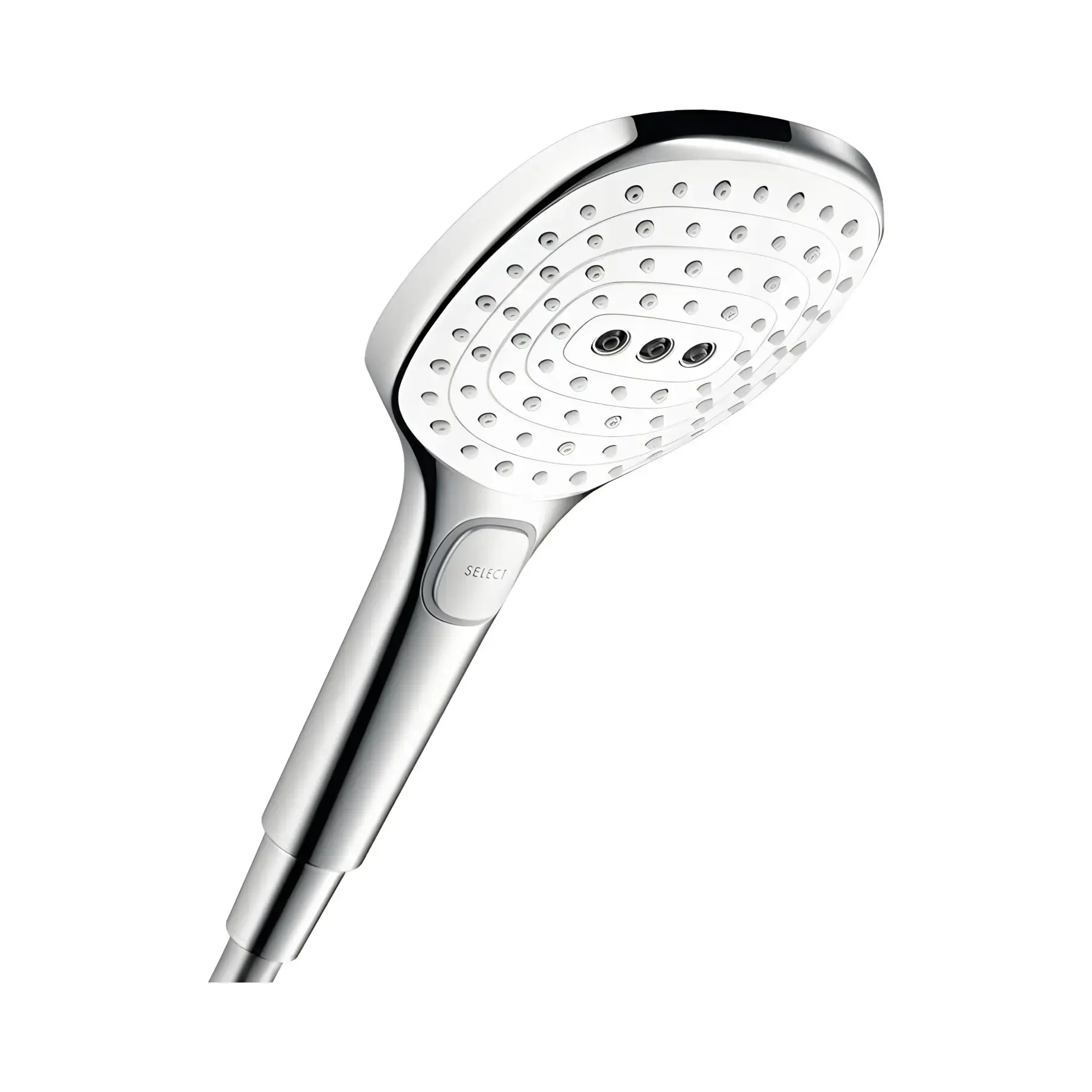 Ручний душ 3jet Raindance Select E Hansgrohe 26520400 White / Chrome — вид на білому тлі