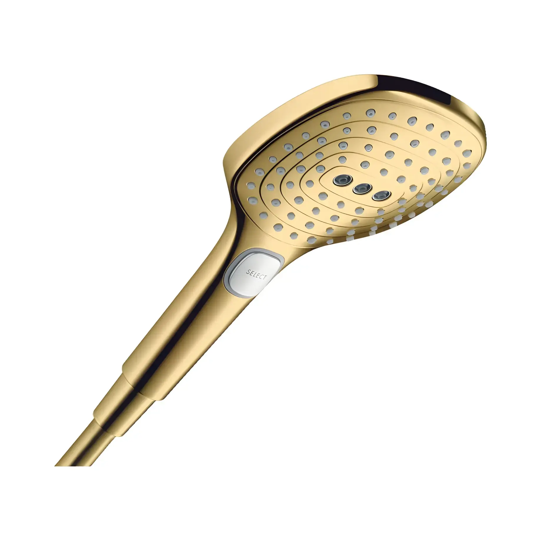 Ручний душ 3jet Raindance Select E Hansgrohe 26520990 Polished Gold Optic — вид на білому тлі