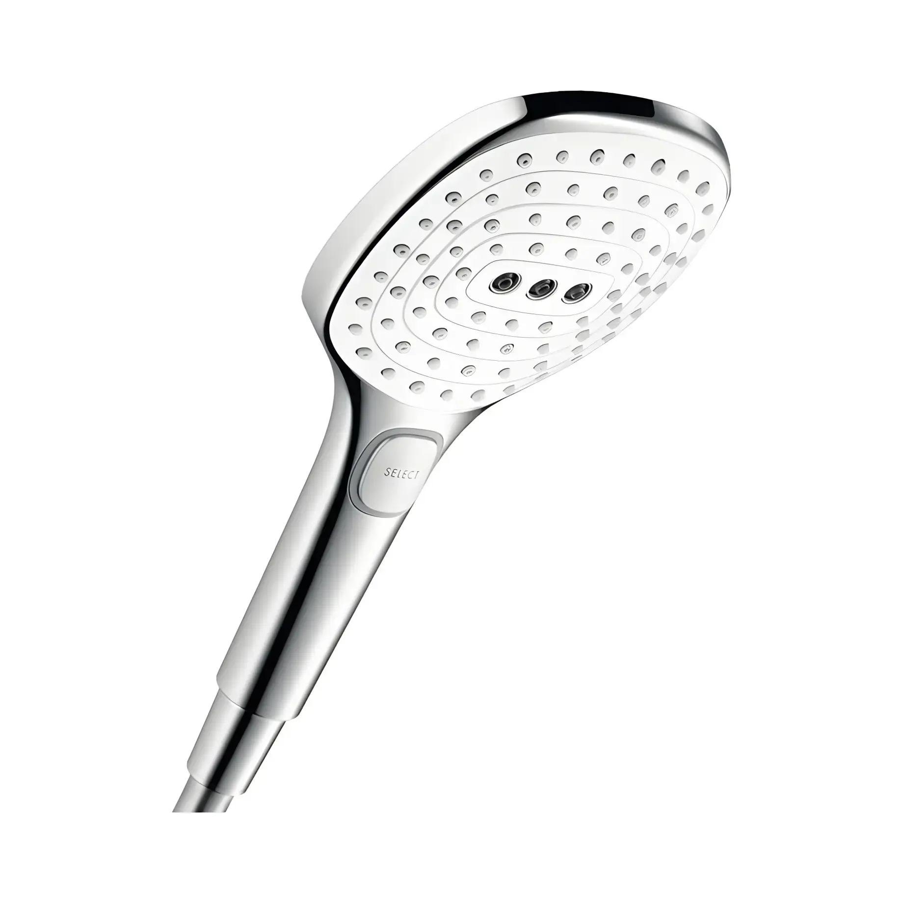 Ручний душ 3jet Raindance Select E Hansgrohe 26521400 White / Chrome — вид на білому тлі