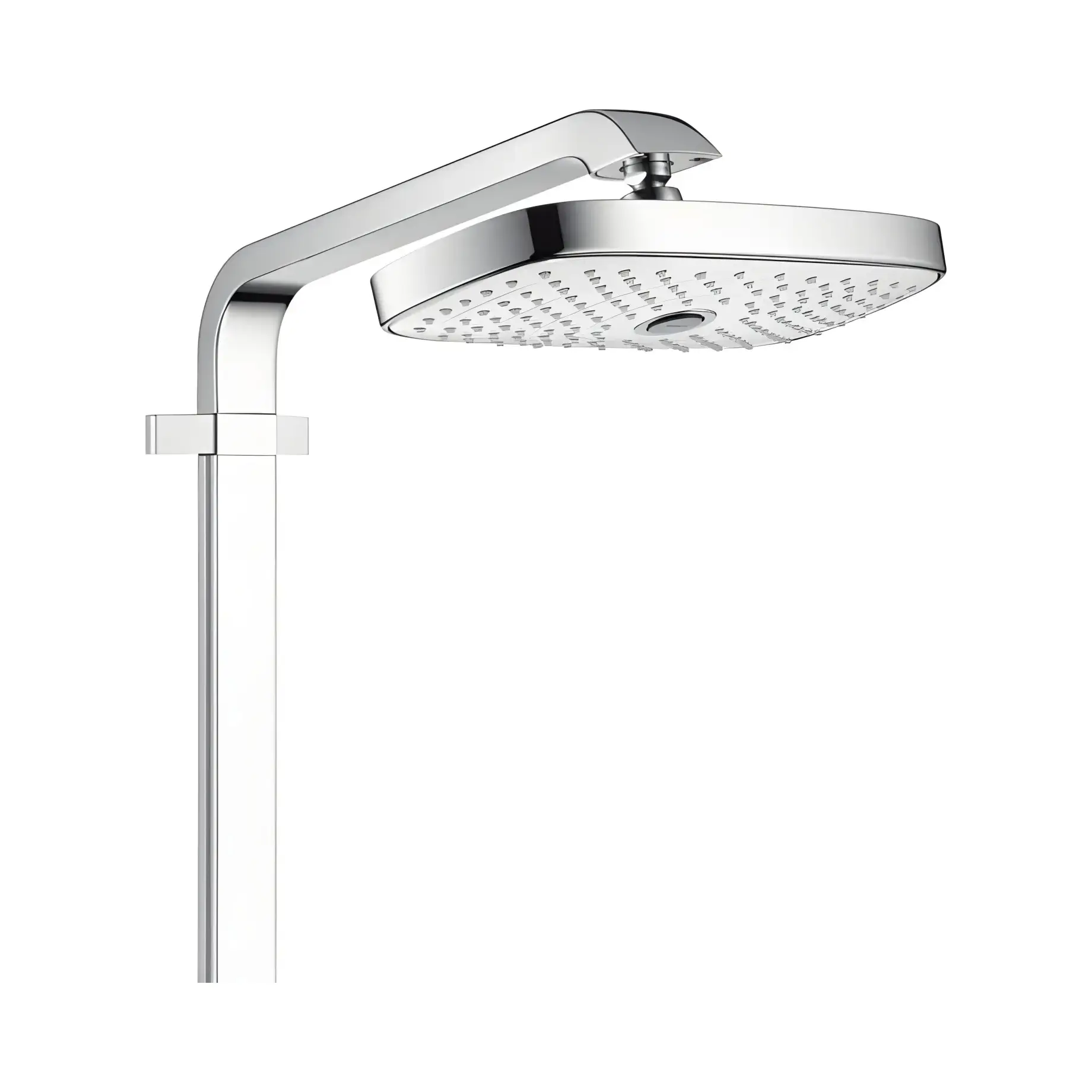 Душова система з термостатом Raindance Select E Hansgrohe 27126400 White / Chrome — бічний ракурс