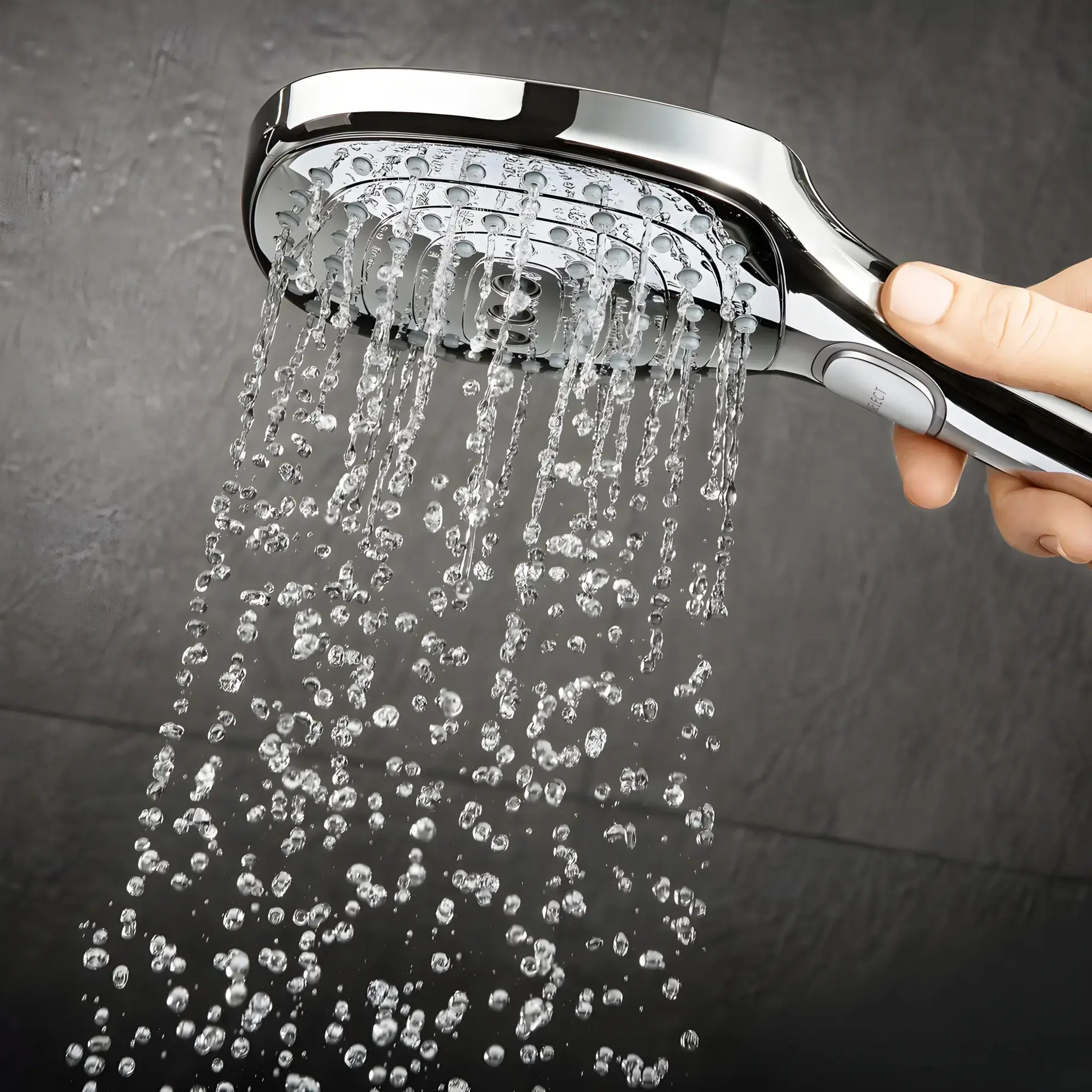Душова система з термостатом Raindance Select E Hansgrohe 27127000 Chrome — технічне креслення з розмірами