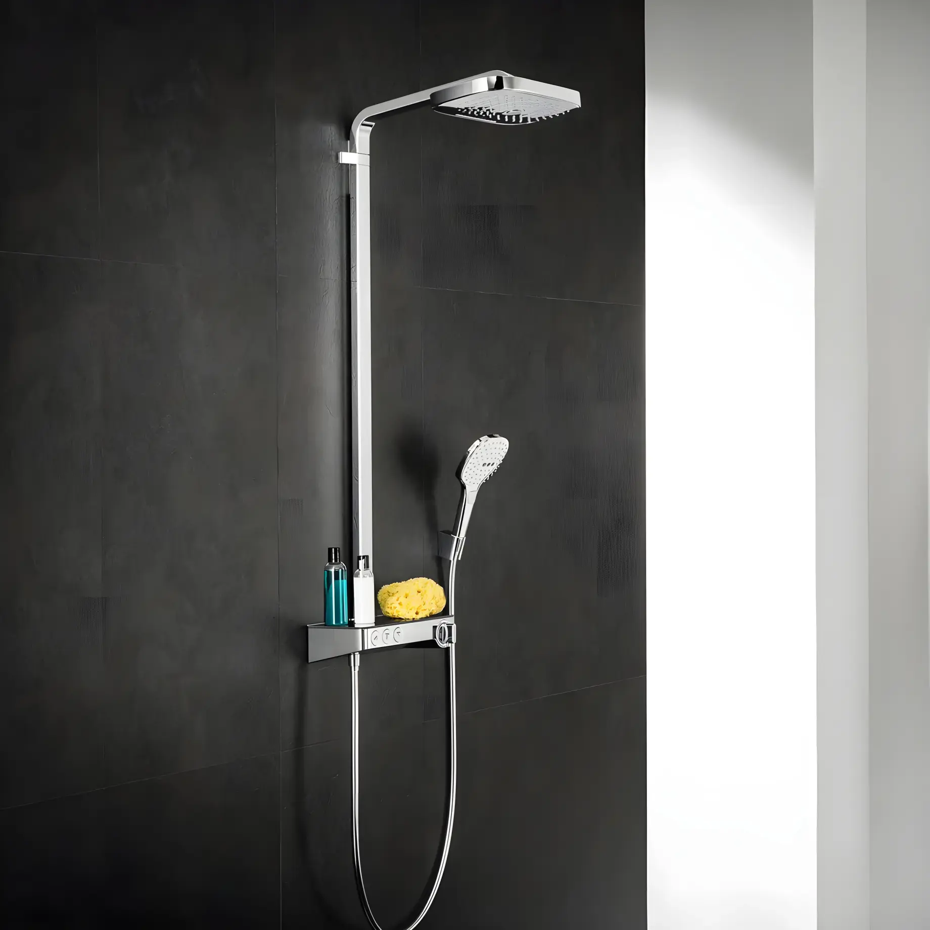 Душова система з термостатом Raindance Select E Hansgrohe 27127000 Chrome — вид згори