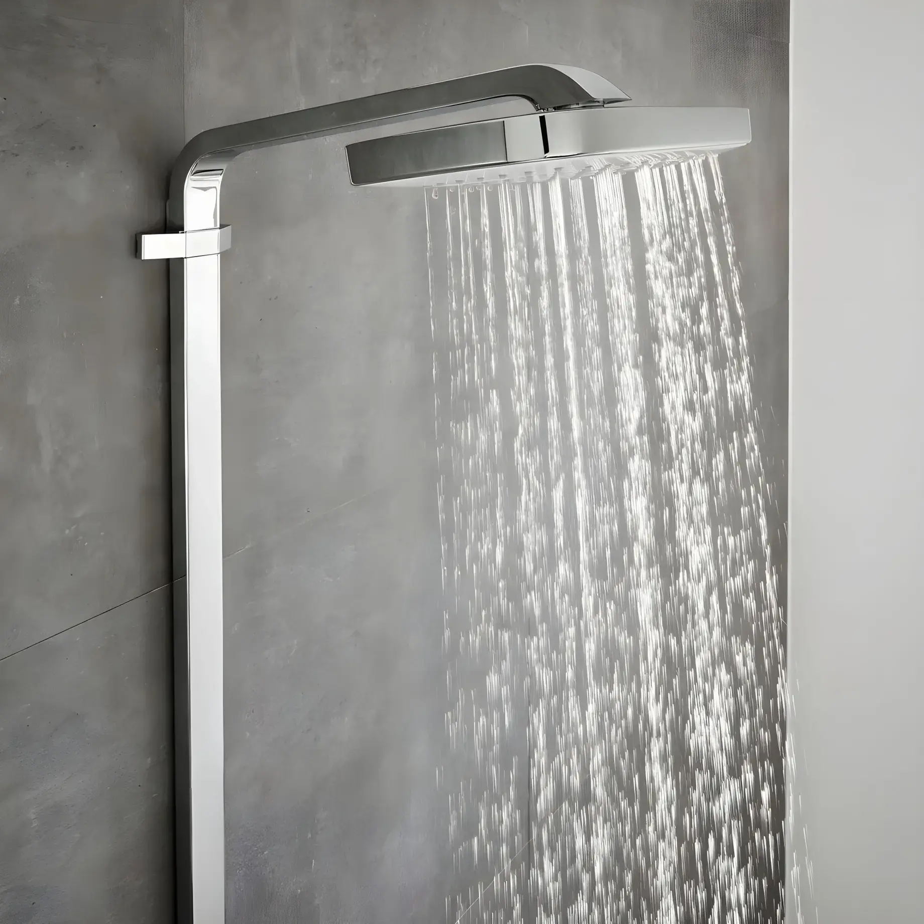 Душова система з термостатом Raindance Select E Hansgrohe 27127400 White / Chrome — в інтерʼєрі ванної кімнати
