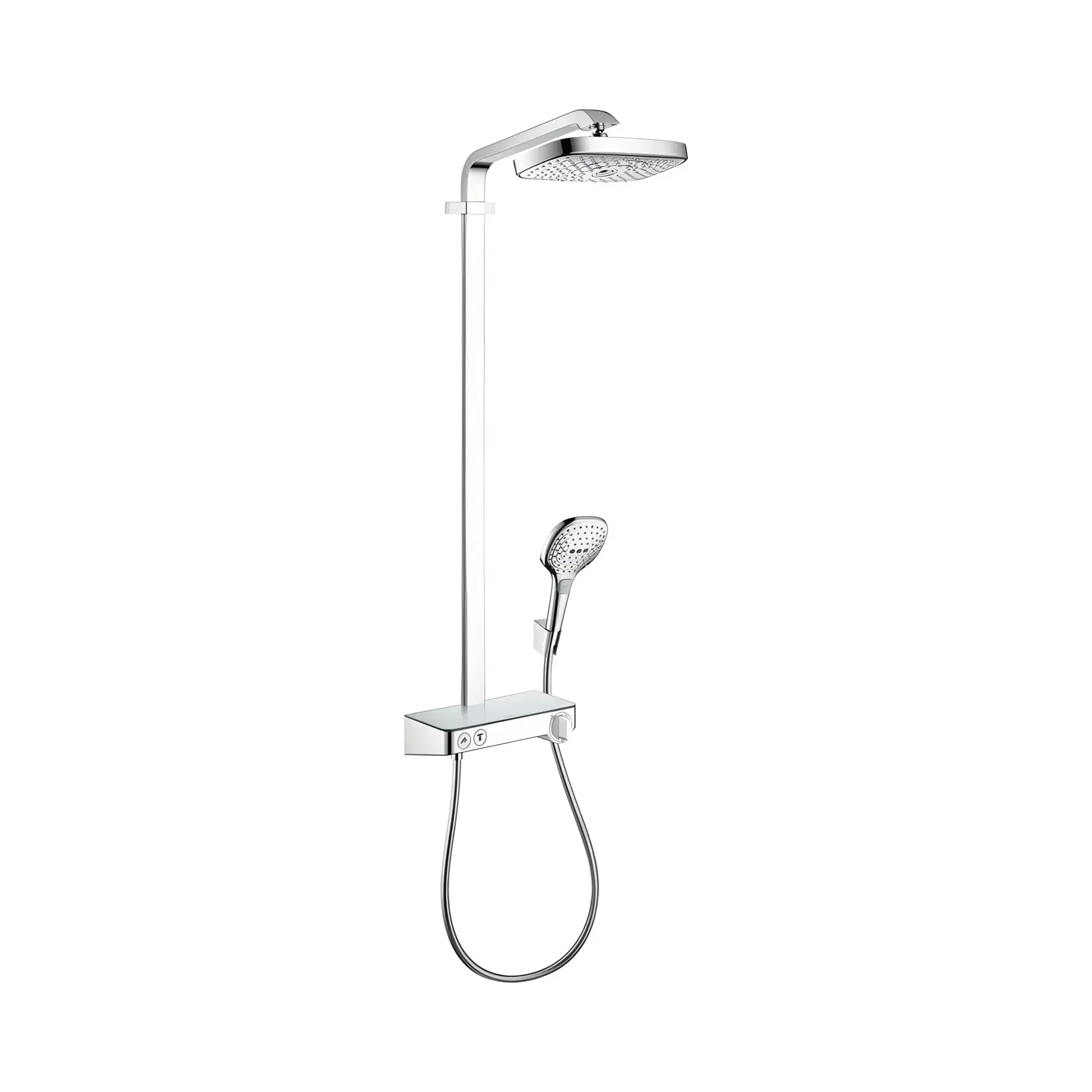 Душова система з термостатом Raindance Select E Hansgrohe 27283000 — вид на білому тлі
