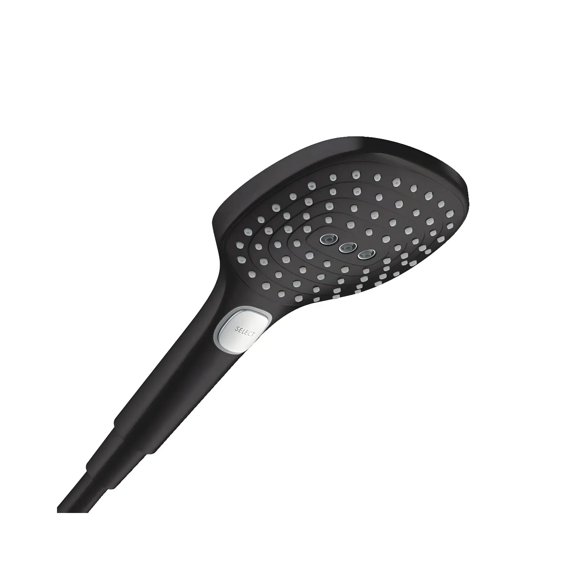 Ручний душ 3jet Raindance Select E Hansgrohe 28728670 Matt Black — вид на білому тлі