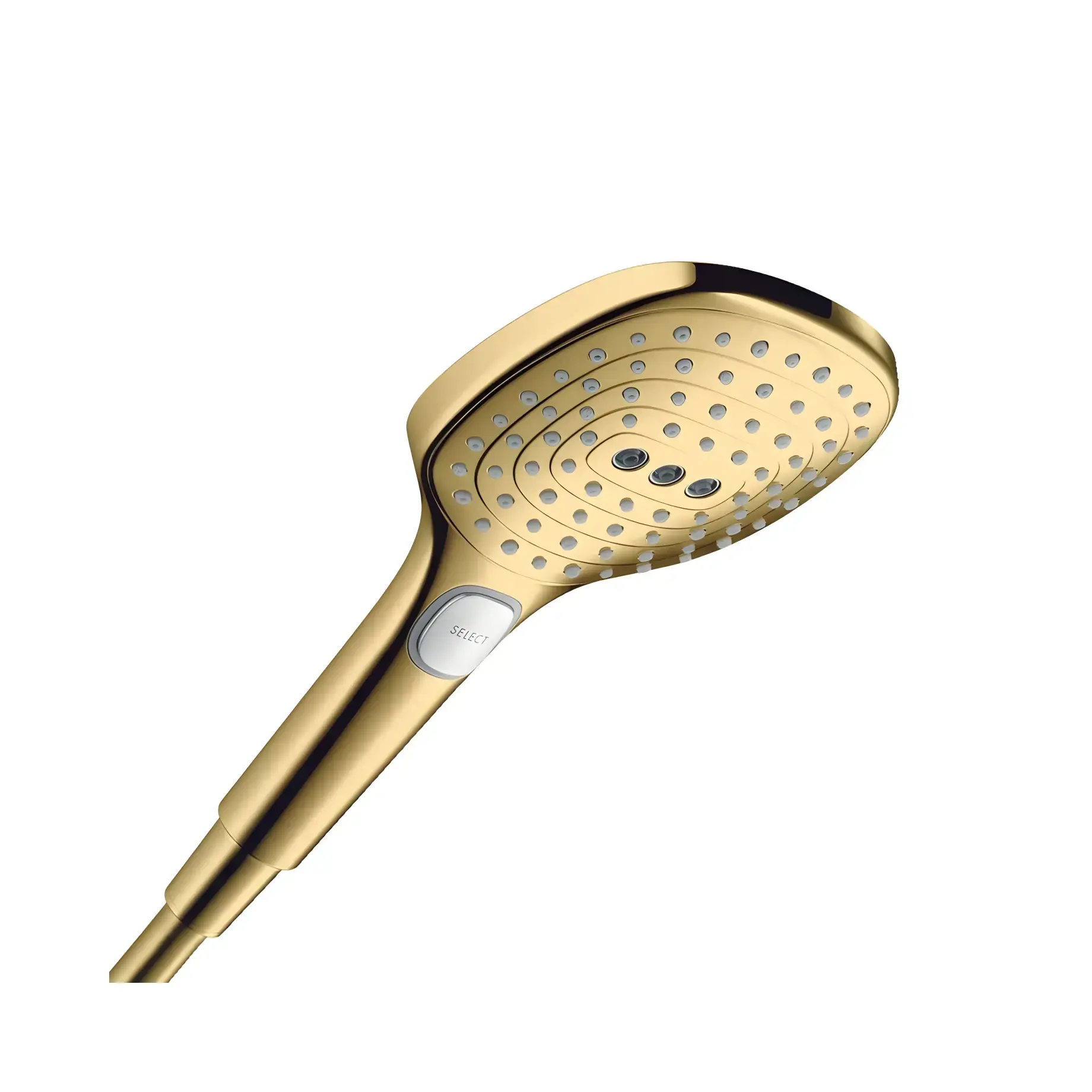 Ручний душ 3jet Raindance Select E Hansgrohe 28729990 Polished Gold Optic — вид на білому тлі