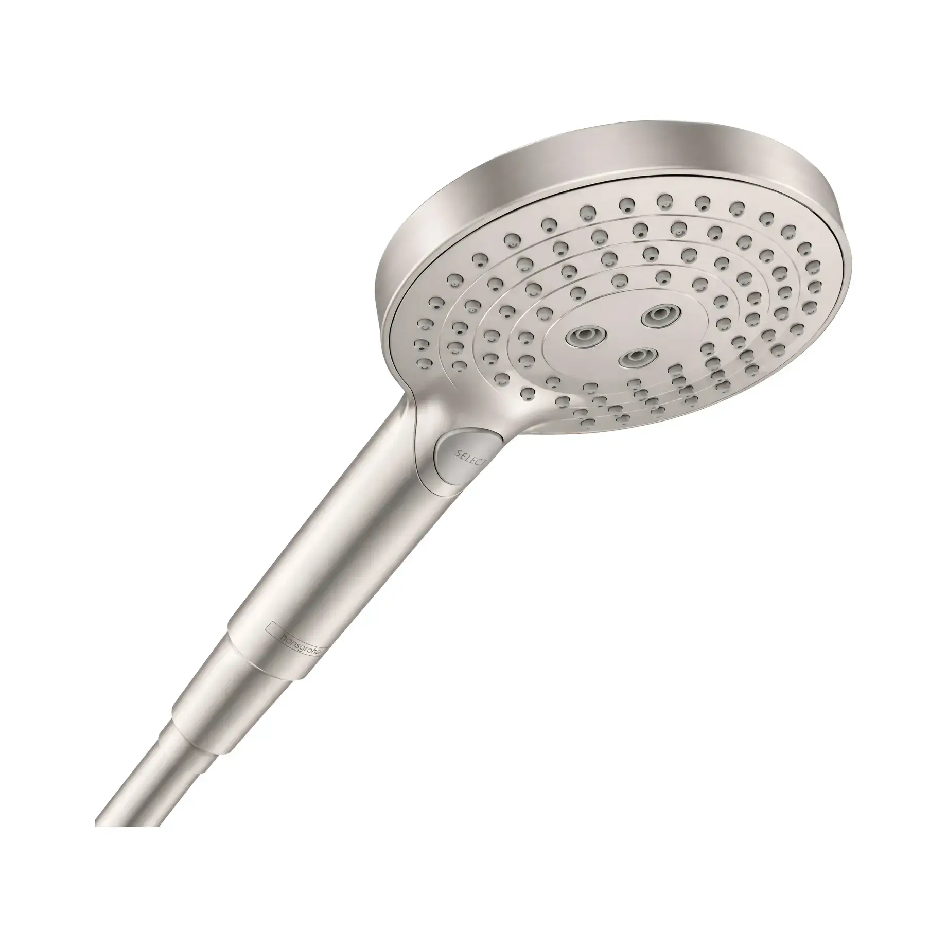 Ручний душ 3jet Raindance Select S Hansgrohe 26515800 Stainless Steel Optic — вид на білому тлі