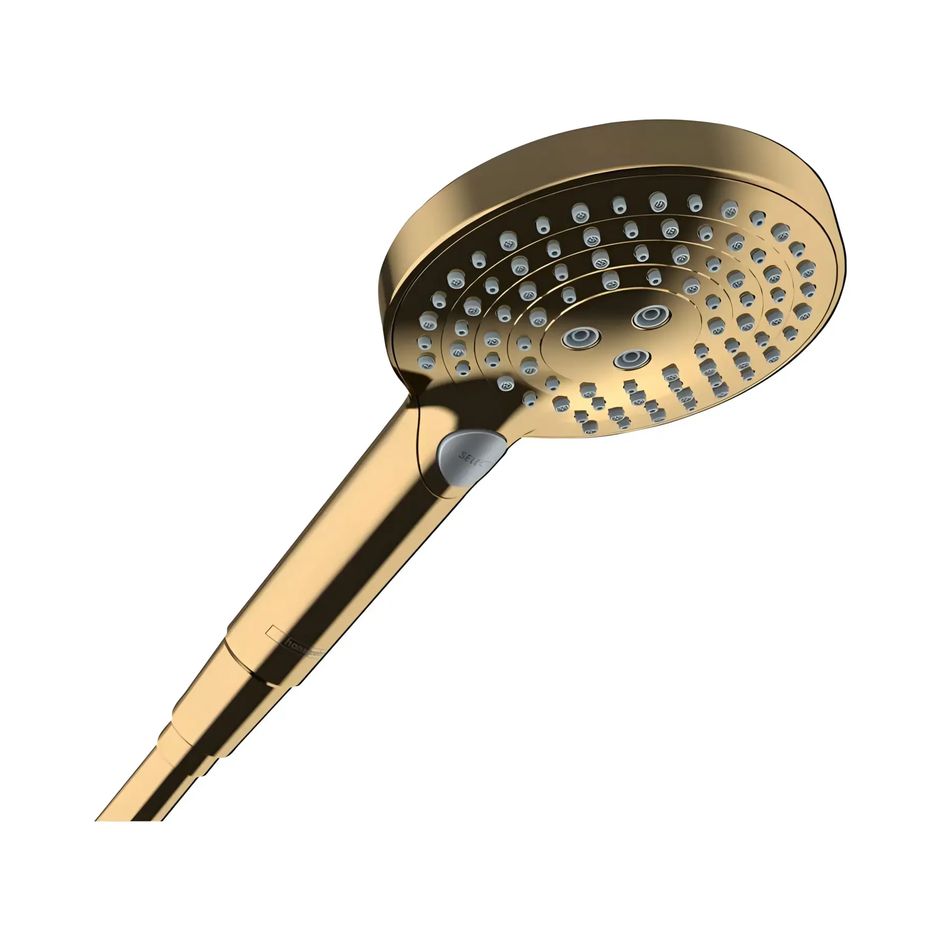 Ручний душ 3jet Raindance Select S Hansgrohe 26531990 Polished Gold Optic — вид на білому тлі