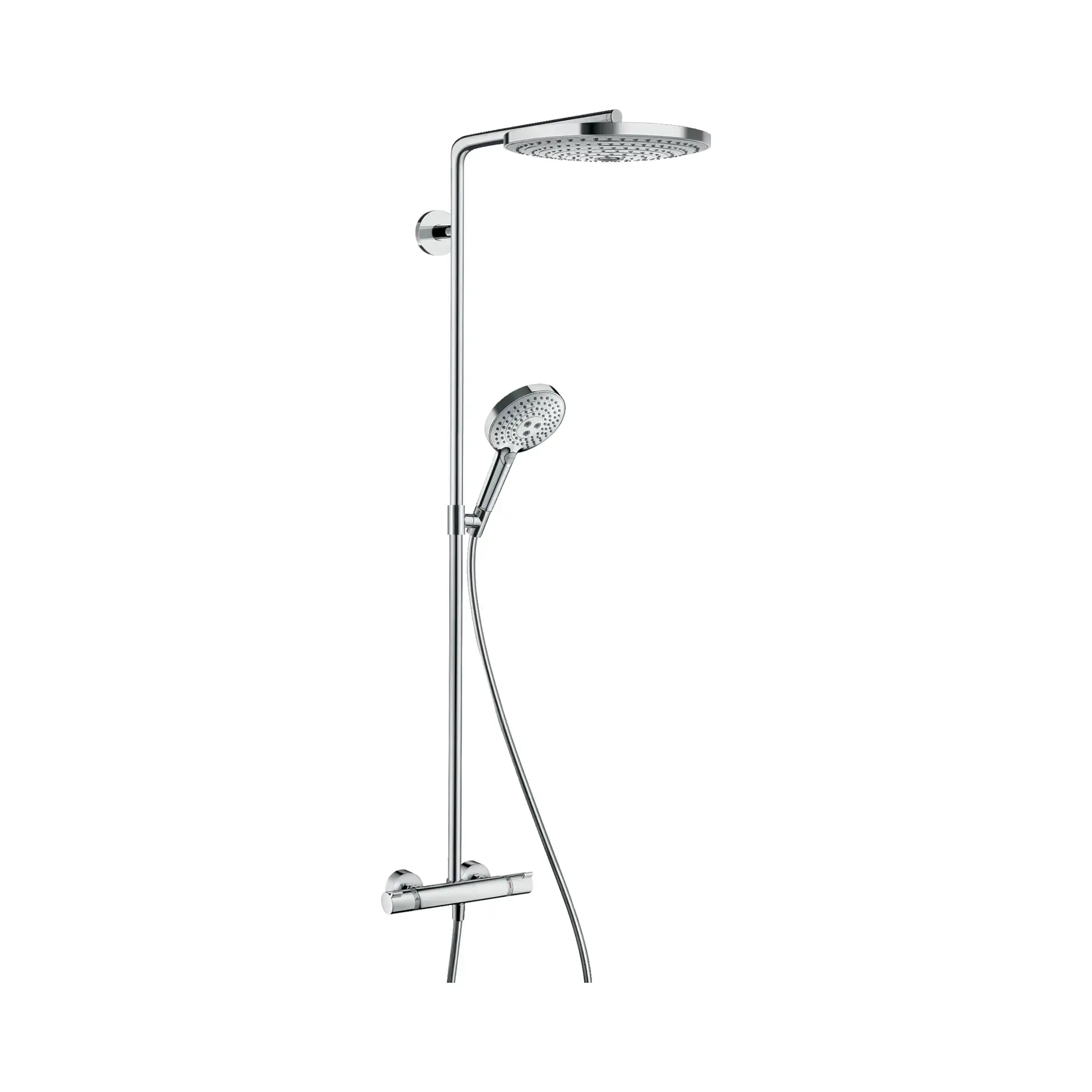 Душова система Raindance Select S 300 2jet Showerpipe з термостатом Hansgrohe 27133400 — вид на білому тлі