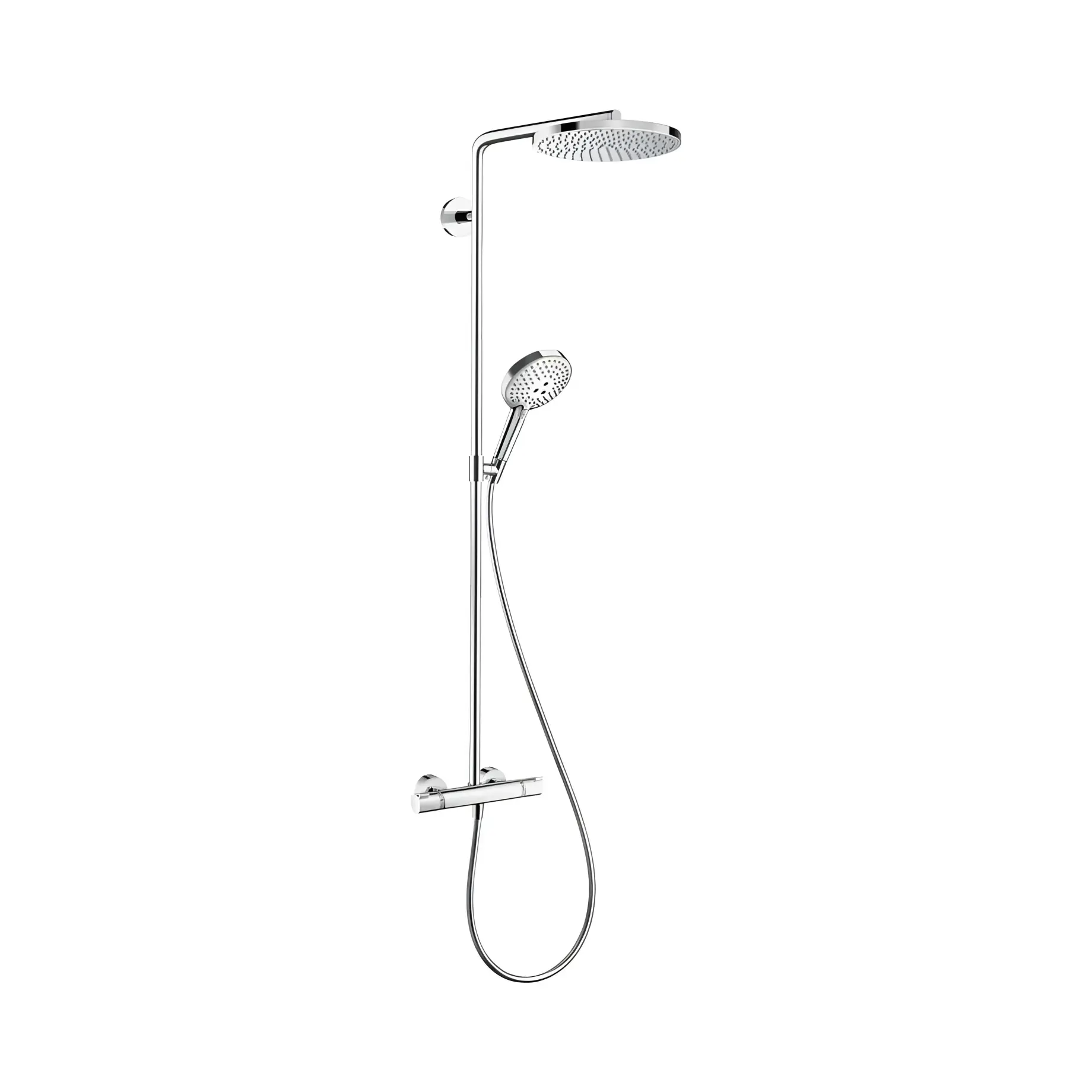 Душова система з термостатом Raindance Select S Hansgrohe 27633000 Chrome — вид на білому тлі