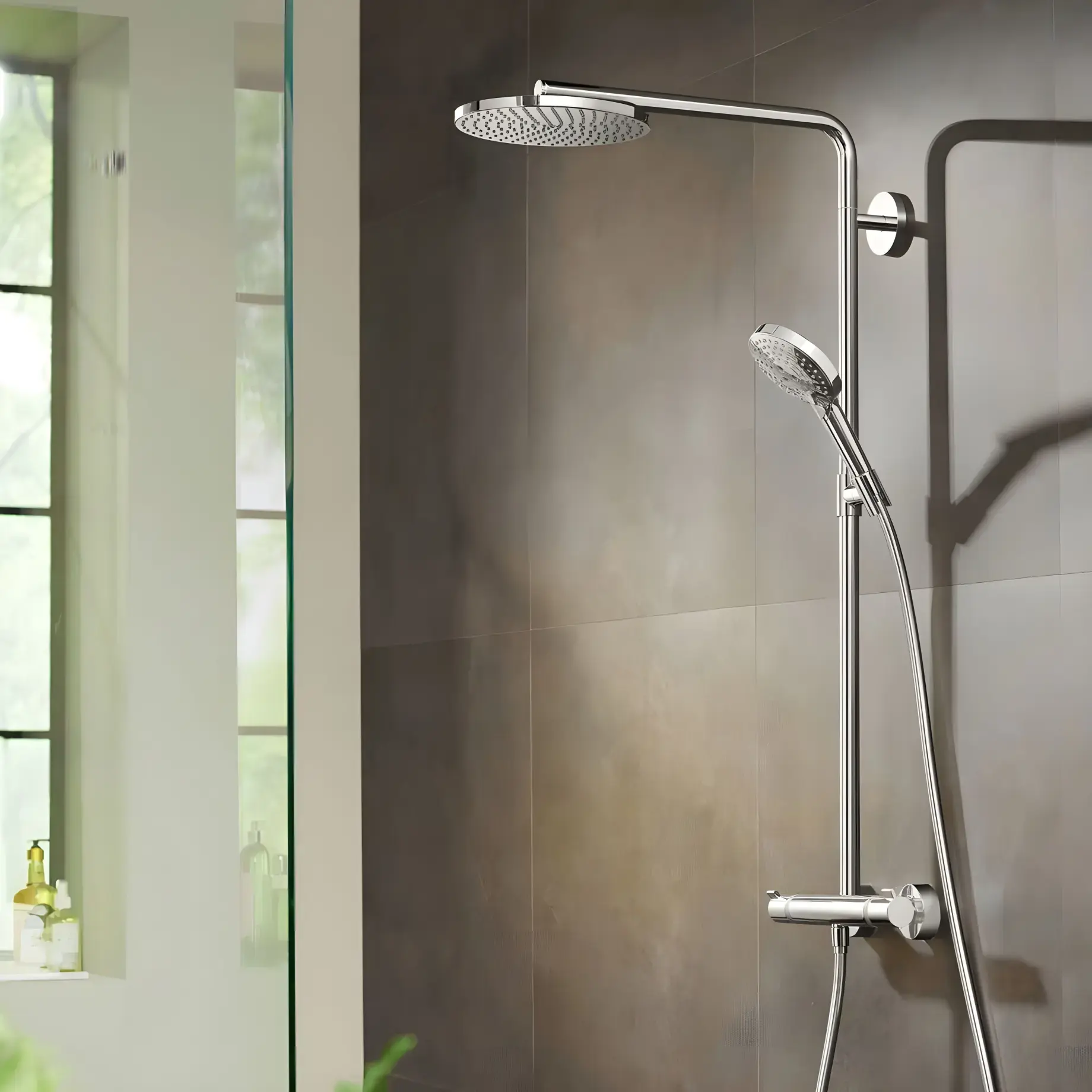 Душова система з термостатом Raindance Select S Hansgrohe 27633000 Chrome — вид спереду
