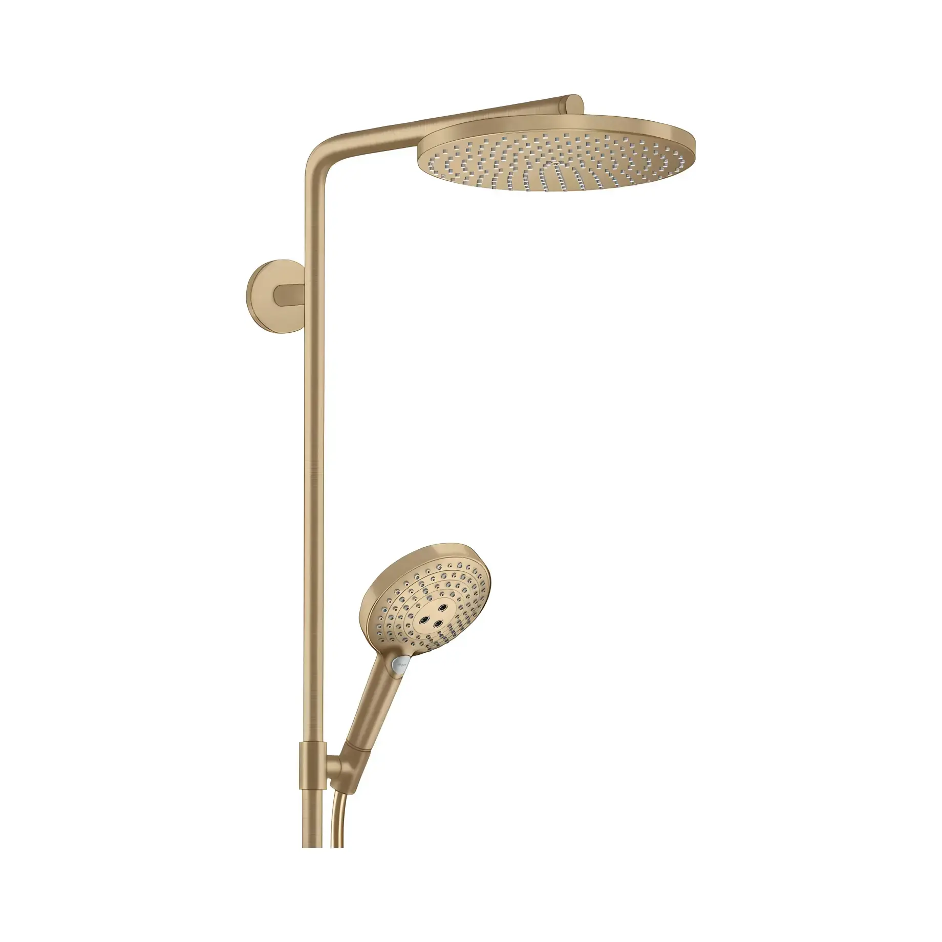 Душова система з термостатом Raindance Select S Hansgrohe 27633140 Brushed Bronze — вид на білому тлі
