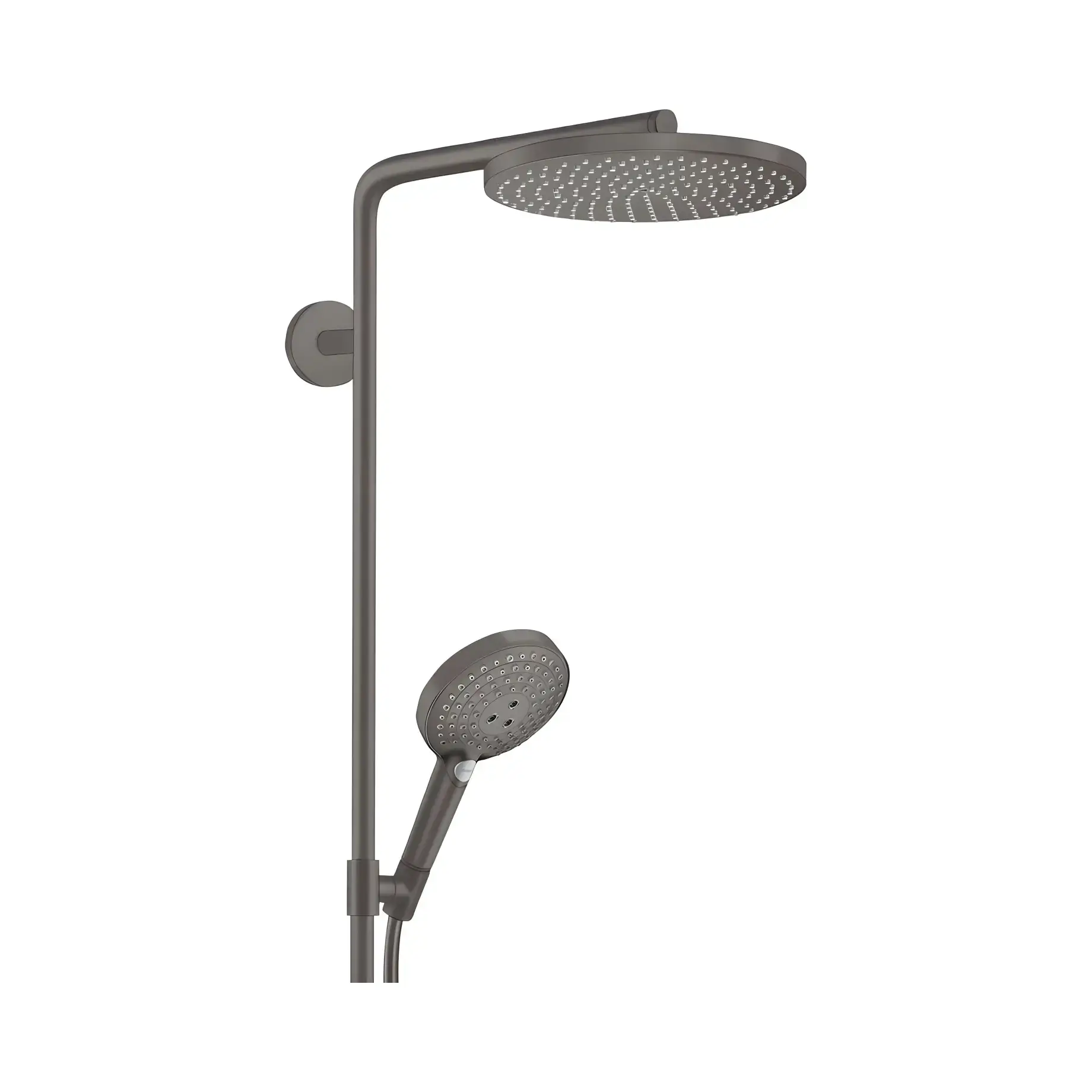 Душова система з термостатом Raindance Select S Hansgrohe 27633340 Brushed Black Chrome — вид спереду
