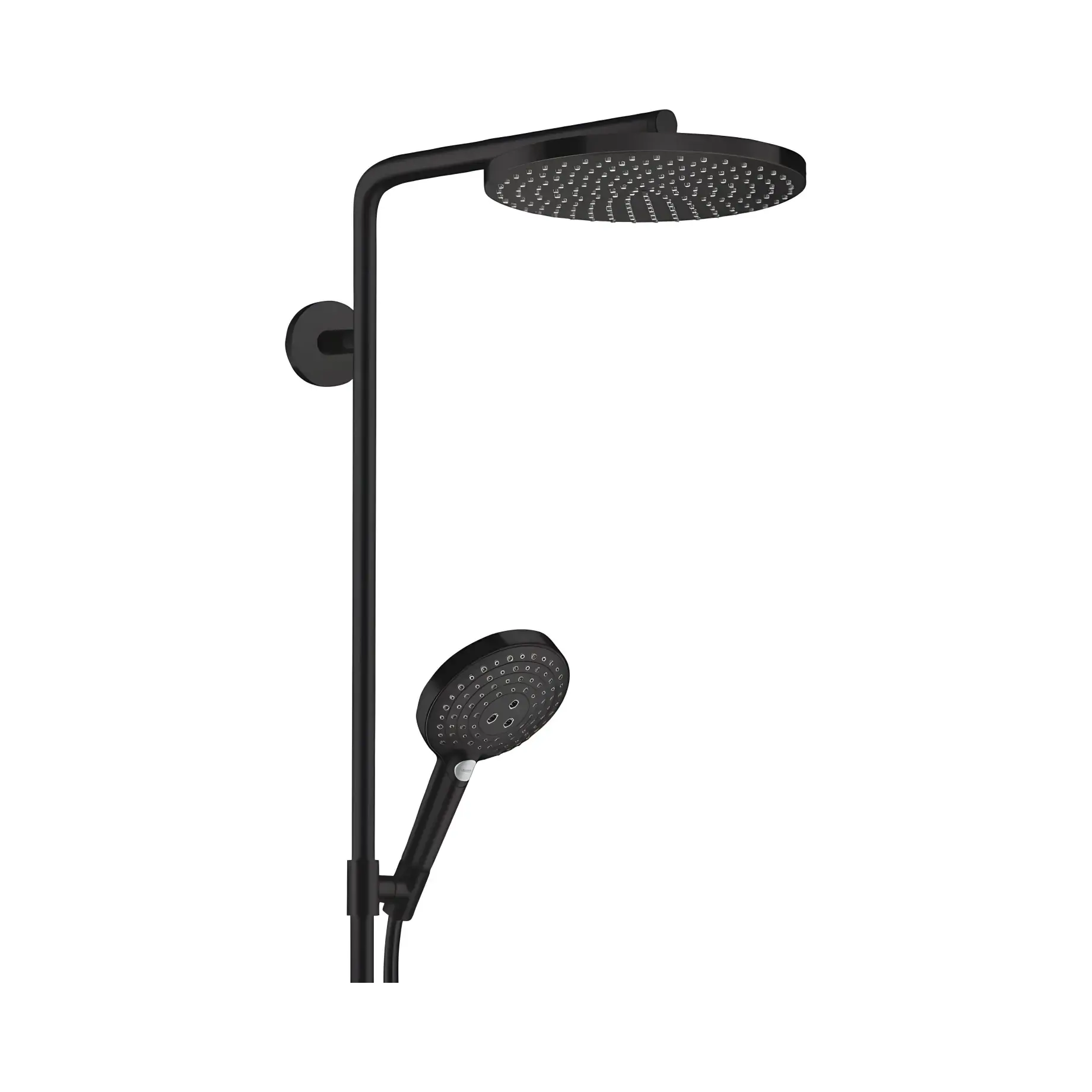 Душова система з термостатом Raindance Select S Hansgrohe 27633670 Matt Black — вид спереду