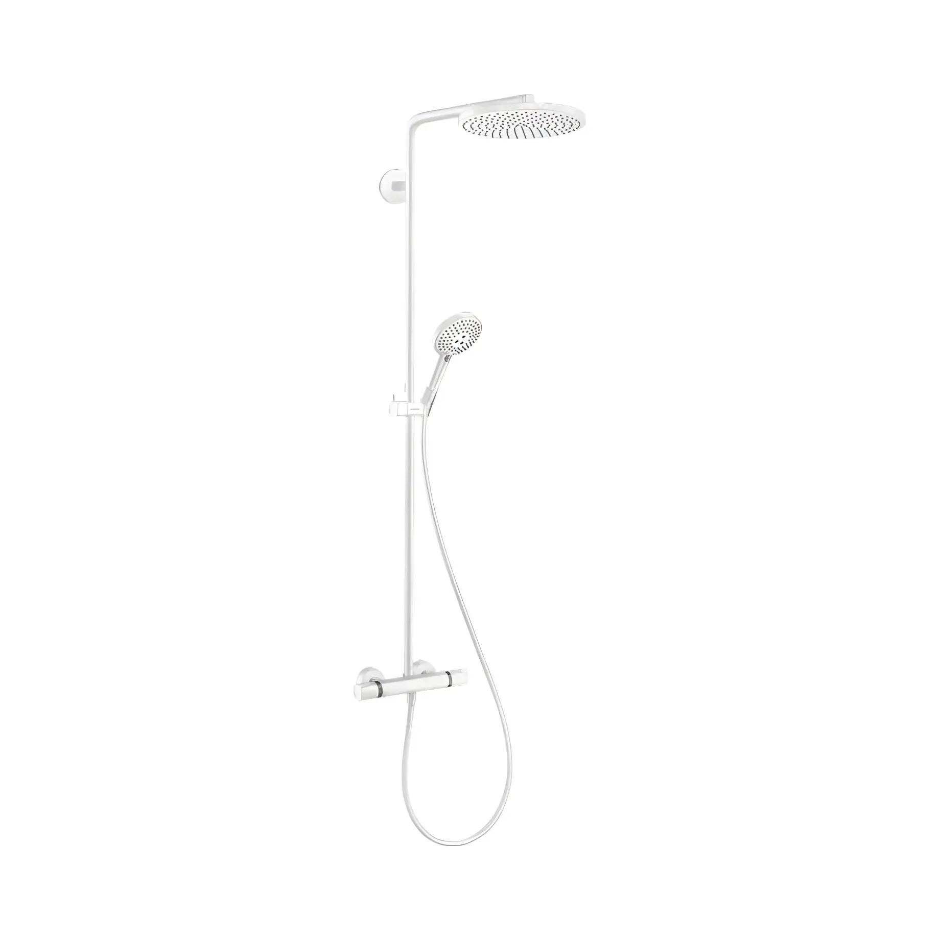 Душова система з термостатом Raindance Select S Hansgrohe 27633700 White Matt — вид на білому тлі