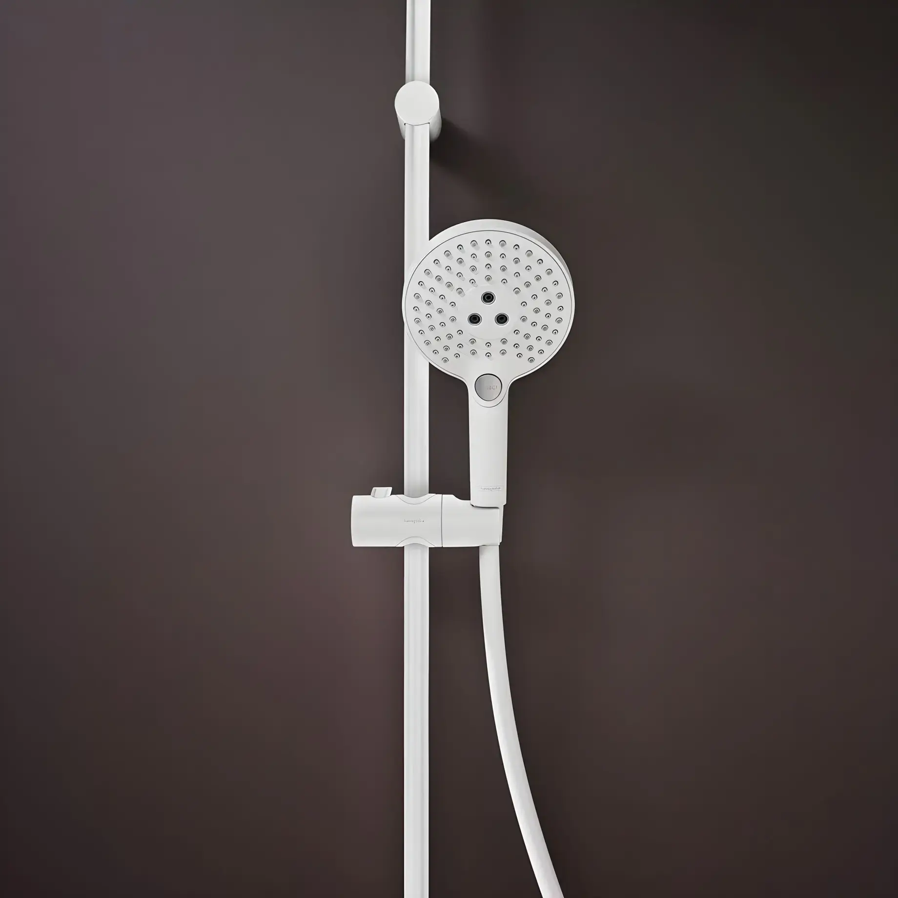 Душова система з термостатом Raindance Select S Hansgrohe 27633700 White Matt — вид ззаду