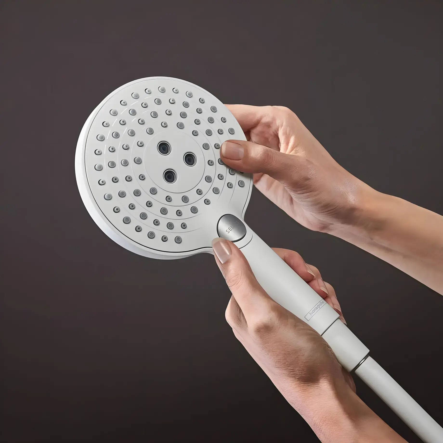Душова система з термостатом Raindance Select S Hansgrohe 27633700 White Matt — ракурс 3/4